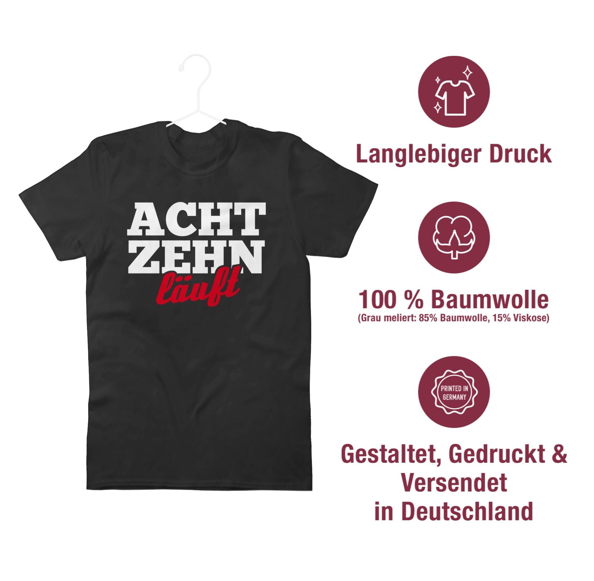 Geburtstag Läuft Achtzehn 18. Schwarz 1 Shirtracer T-Shirt