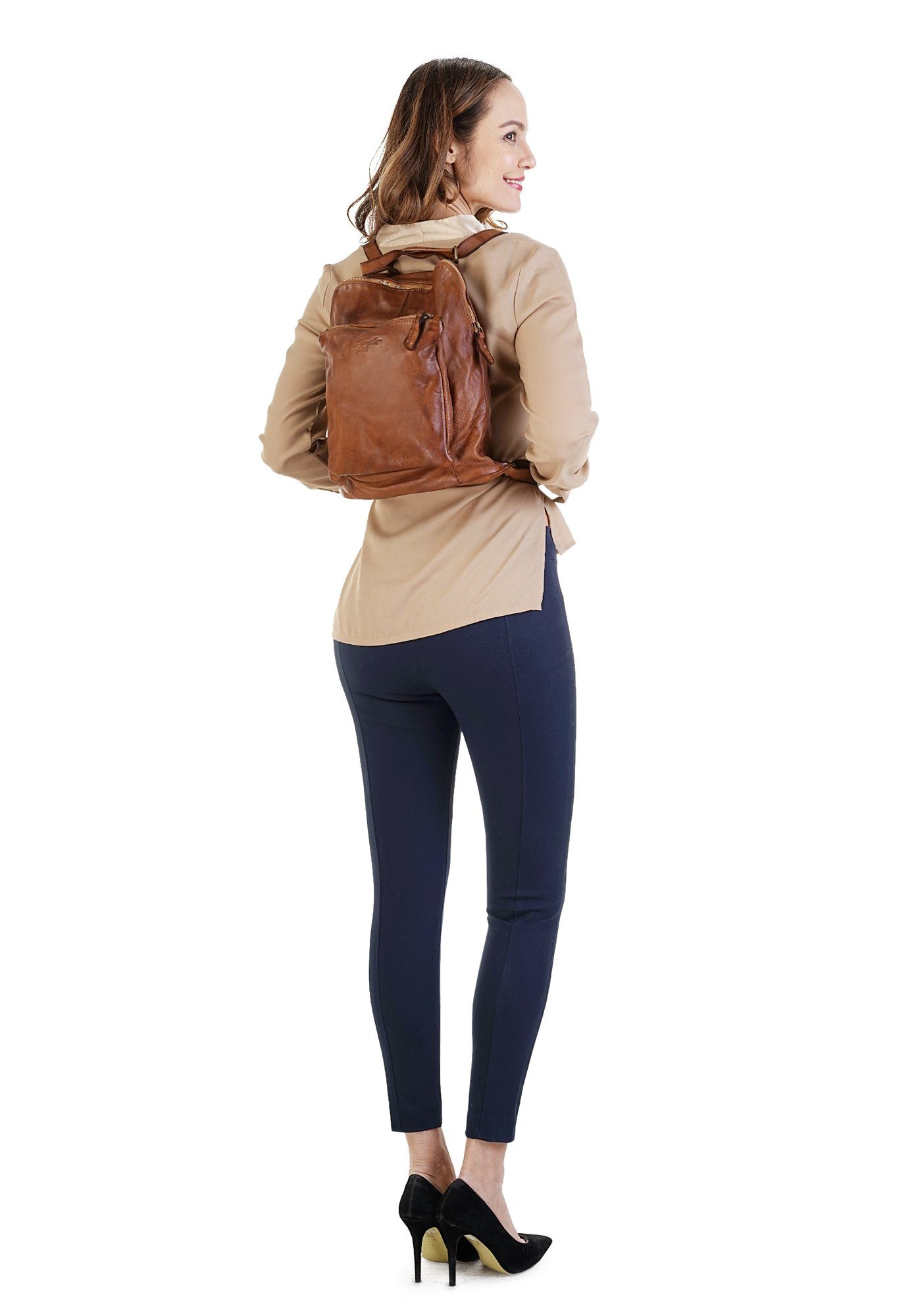 Samantha Look Cityrucksack, echt Leder, Made in Italy günstig online kaufen