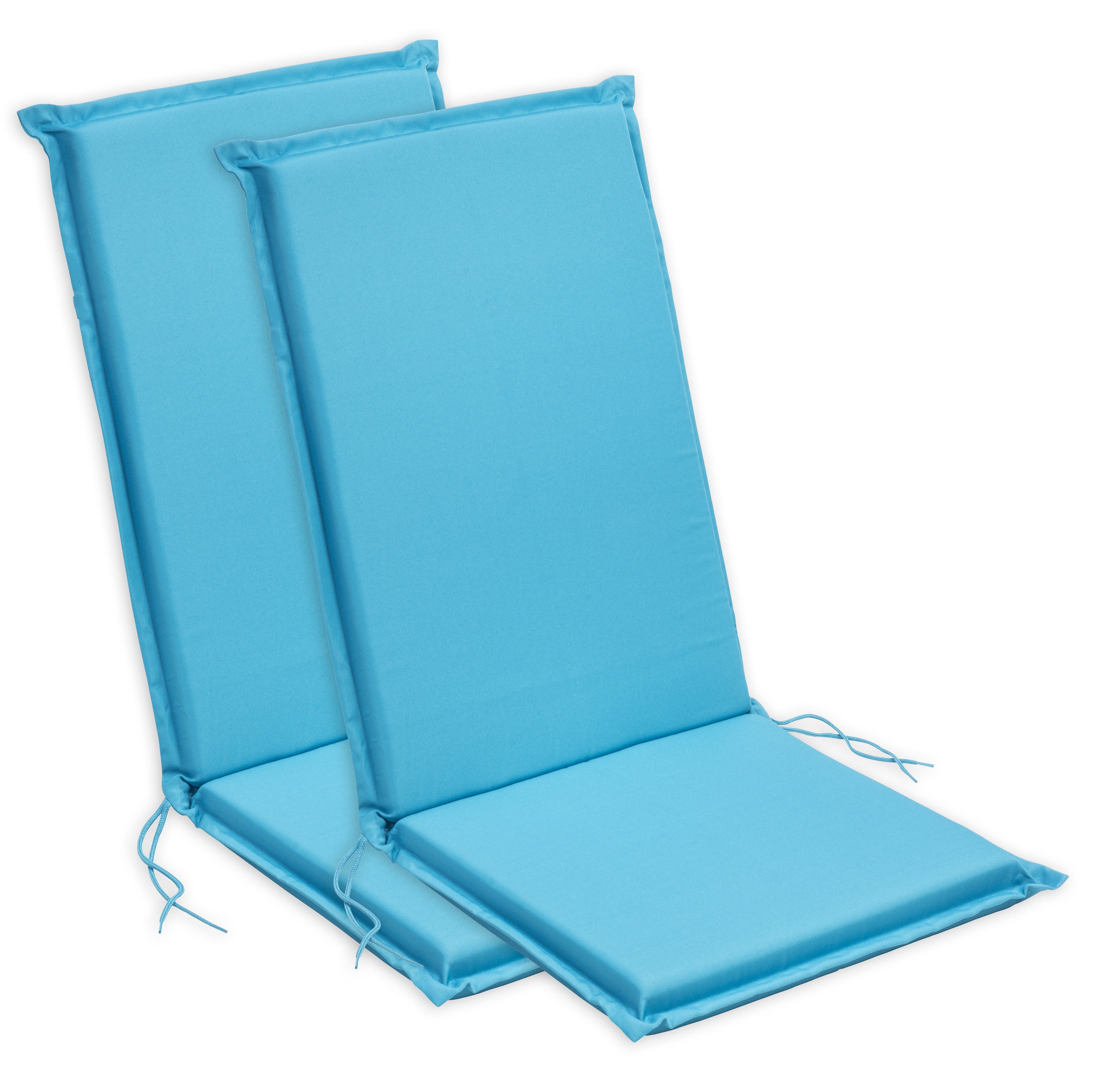 sleepling Hochlehnerauflage Polsterauflage Hochlehner, (2 St., 2er-Set), Polster für Gartenmöbel, Ökotex, Eckbänder und Einstellband