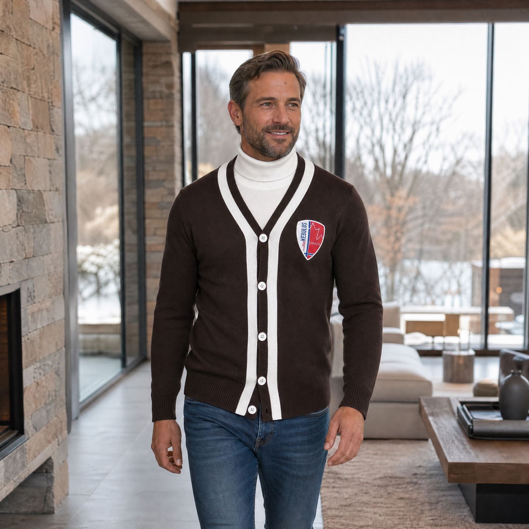 Nebulus Cardigan FARO, P737 - Herren, dunkelbraun, S