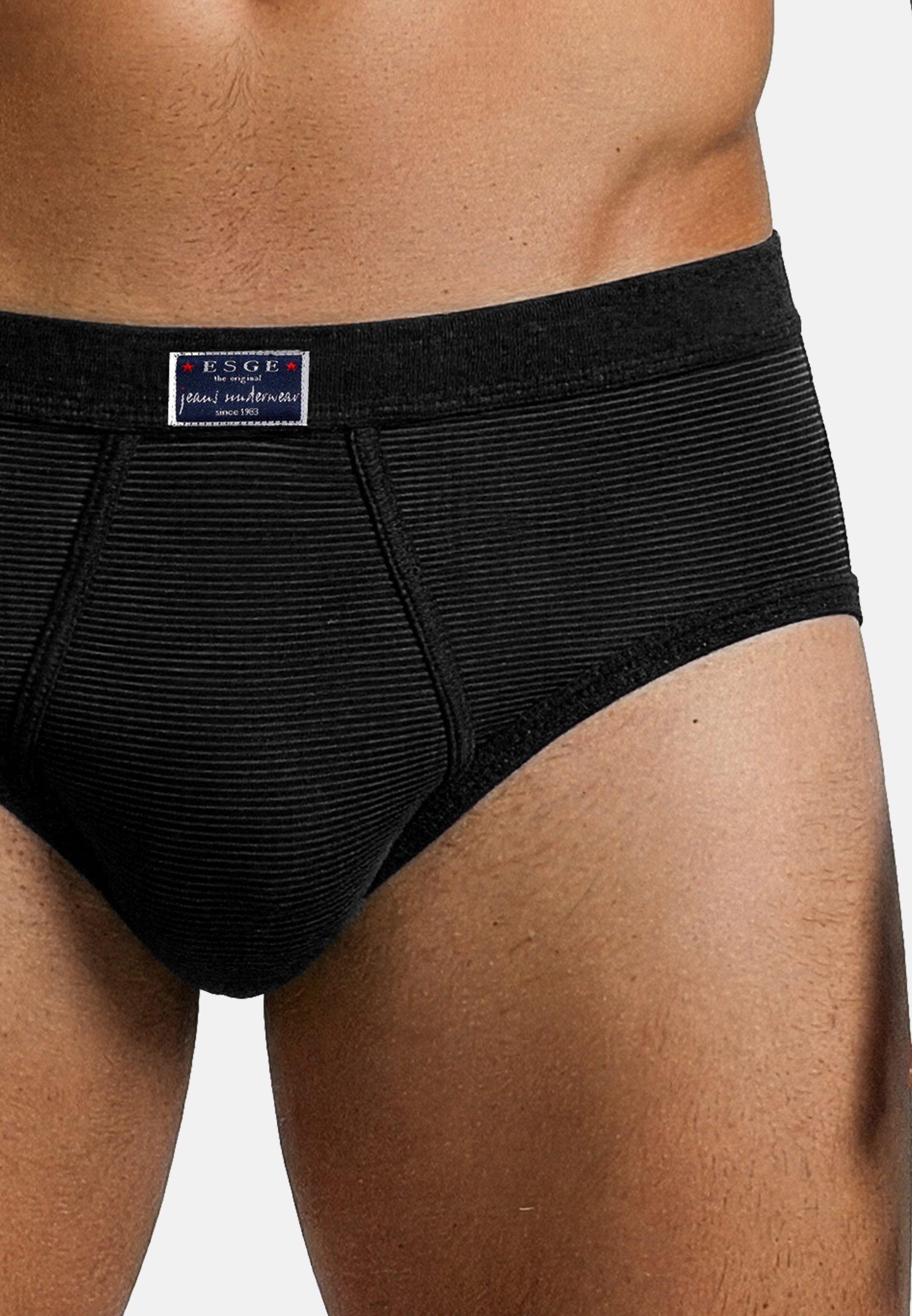 ESGE - Die Wäsche-Macher Slip 3er Pack- Feinripp Jeans (Spar-Set, 3-St) Slip / Unterhose - Baumwolle - mit Eingriff - Ohne Seitennähte