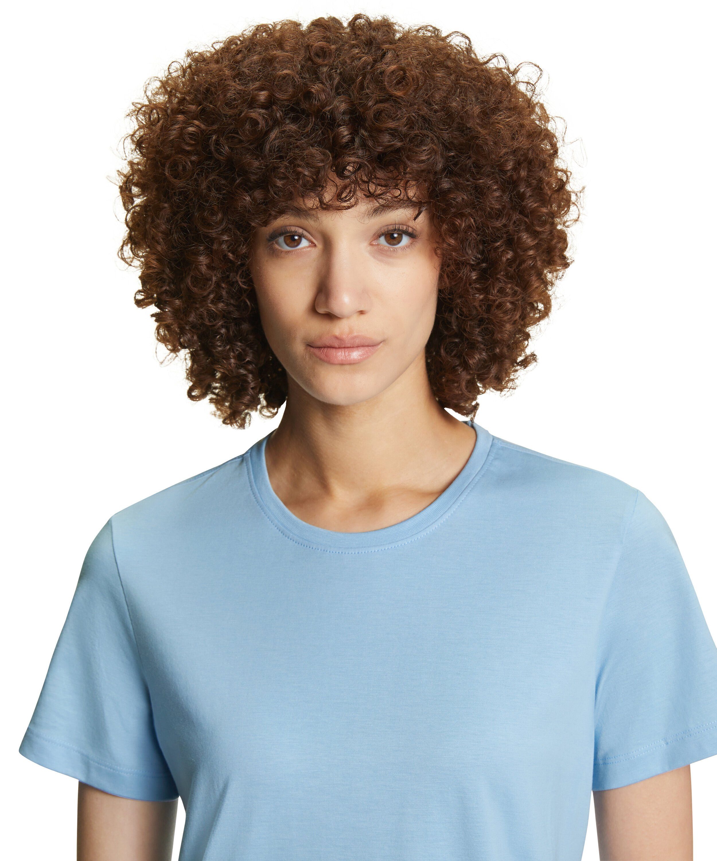 sky Pima-Baumwolle blue (1-tlg) T-Shirt aus FALKE (6807) hochwertiger