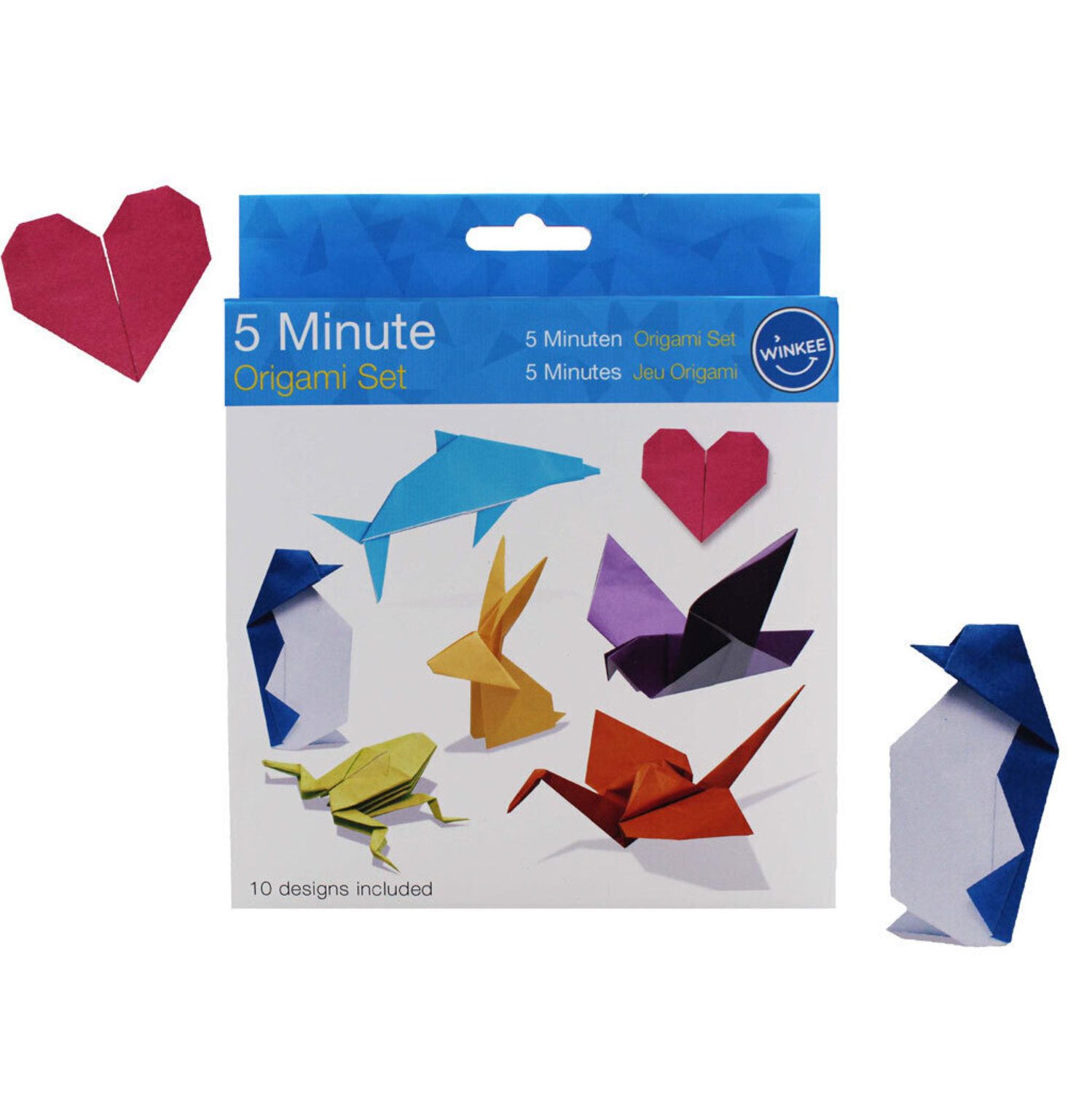 Winkee Dekofigur Origami Starter Set mit 100 Blatt