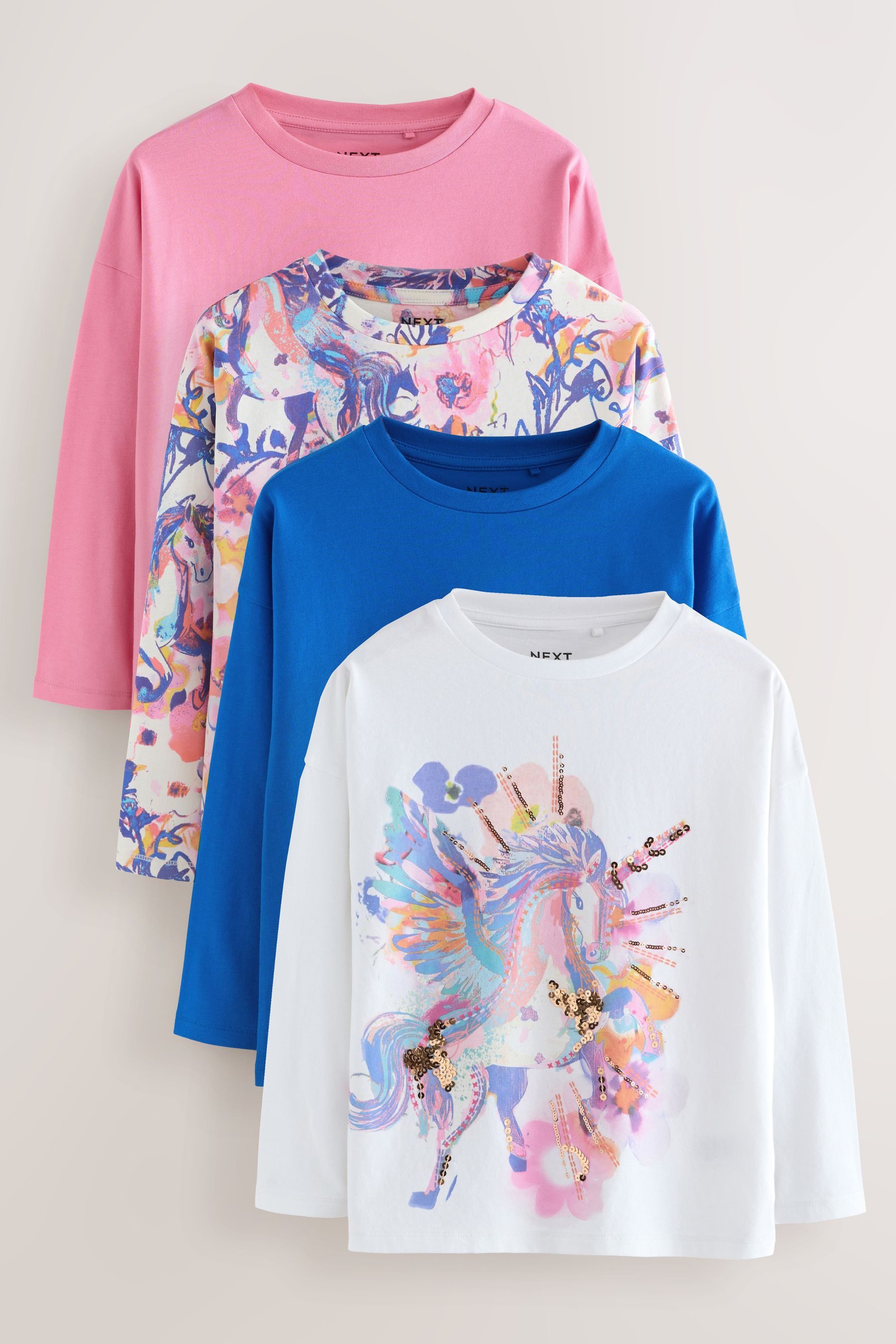 Next Langarmshirt Langärmelige Oberteile im 4er-Pack (4-tlg)