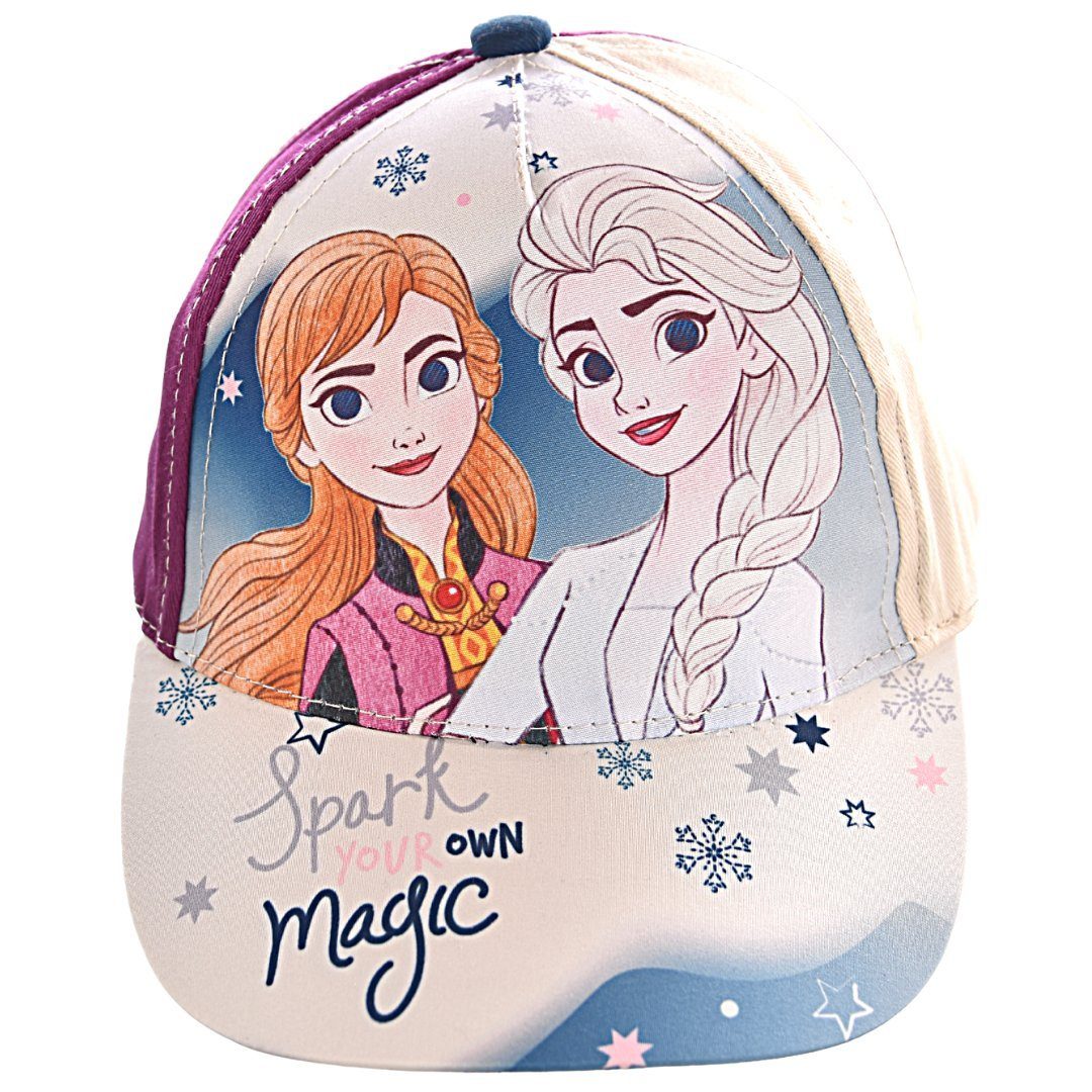Elsa Frozen Cap & Anna oder Baumwolle Disney 52 Baseball Weiß-Dunkellila aus 54 Größe in