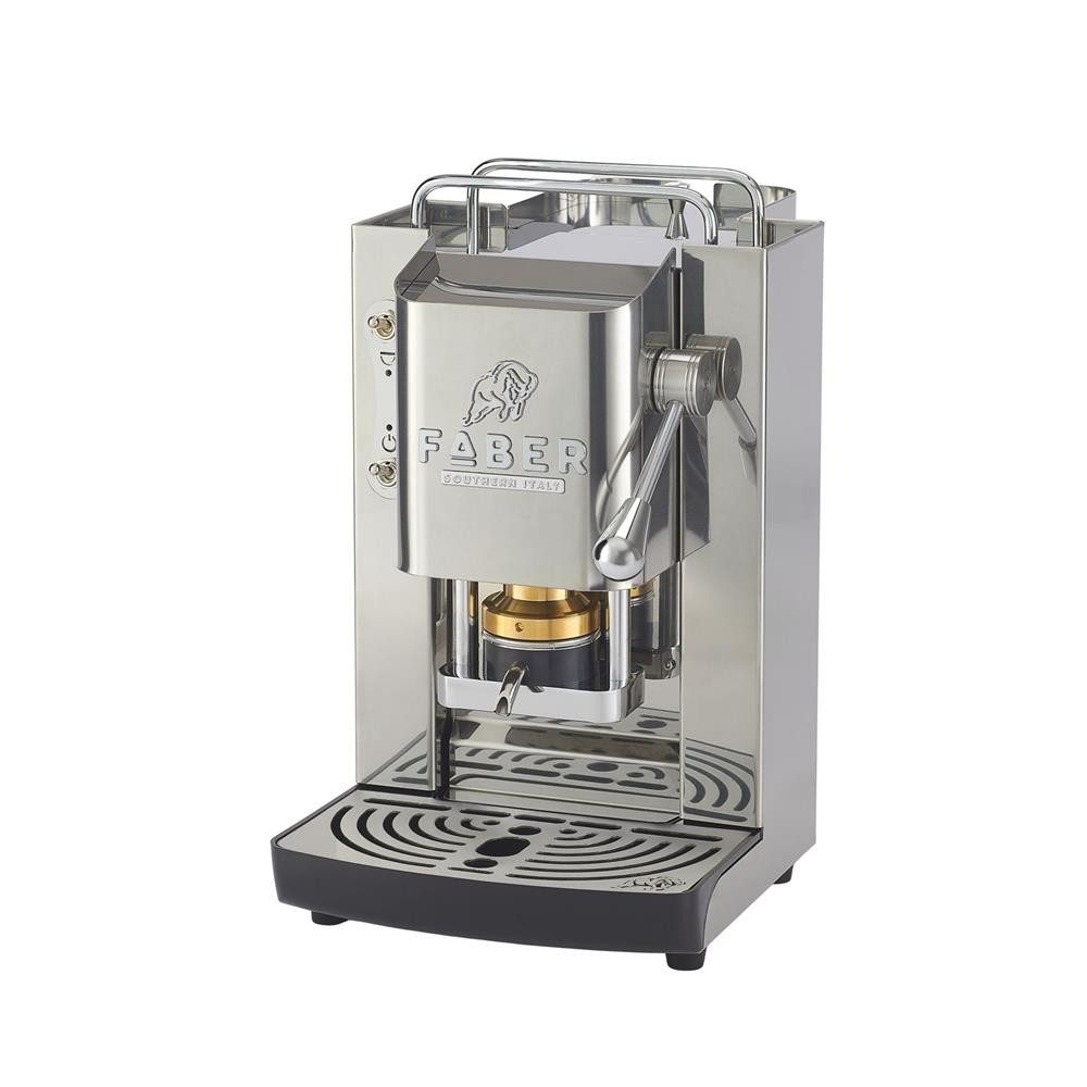Faber Coffee Machines Espressomaschine Pro Inox Deluxe Glossy Kaffeepadmaschine, 44mm ESE Pads, Kompakte und elegante Bauform