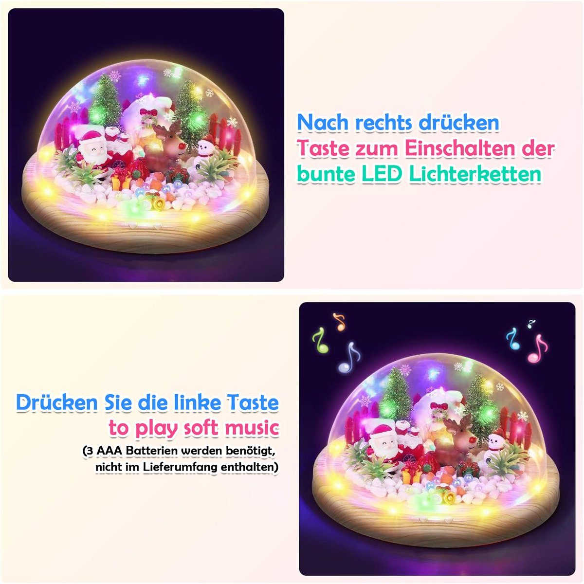 K&B LED Nachtlicht DIY Kinder Bastelset Nachtlicht Weihnachtsdekoration