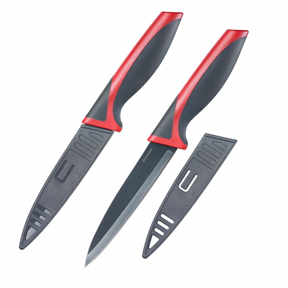 WESTMARK Allzweckmesser 2 Stück, Klingenlänge: je 12 cm, mit Klingenschutz, Allzweck-/Gemüseme