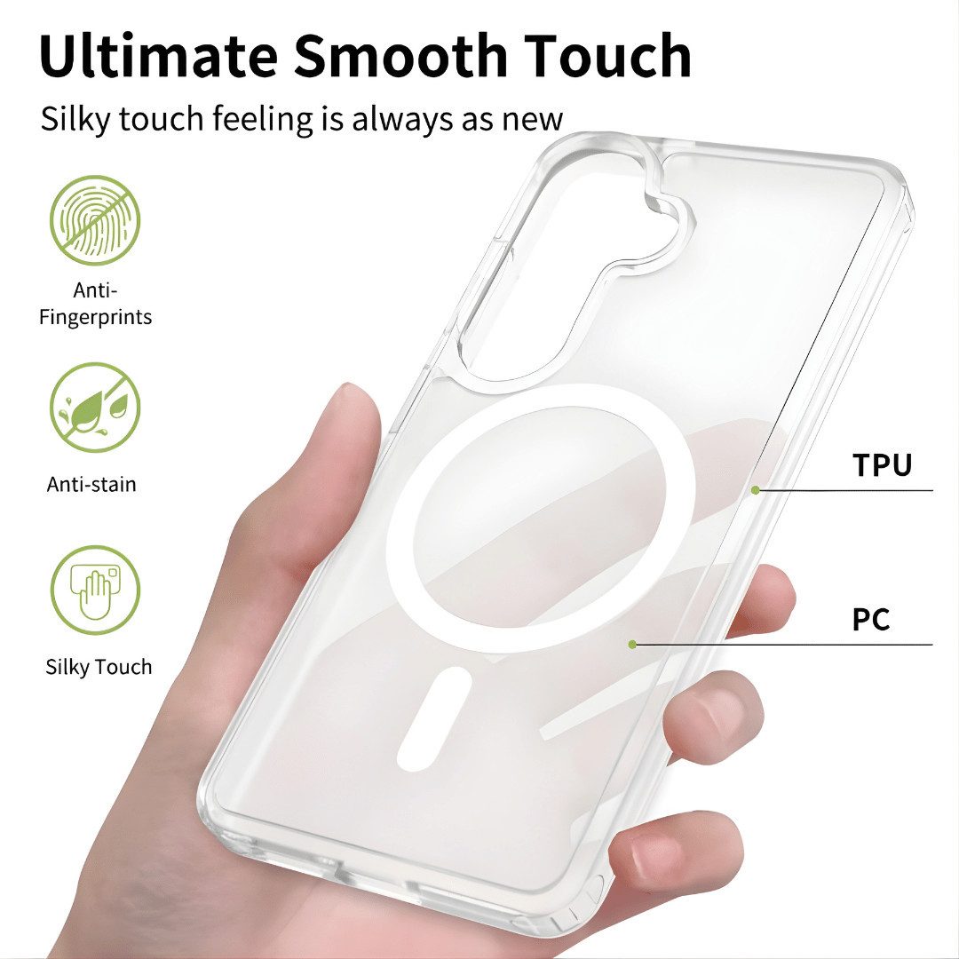 SmartUP Smartphone-Hülle für Samsung Galaxy S26 Plus MagSafe Silikon Case Slim Transparent 6,7, MagSafe-Technologie – Bild 2 von 5