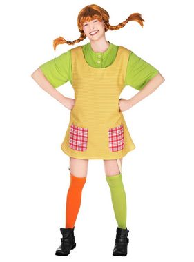 Maskworld Kostüm Pippi Langstrumpf Strümpfe, Original Pippi Langstrumpf Strümpfe für Erwachsene
