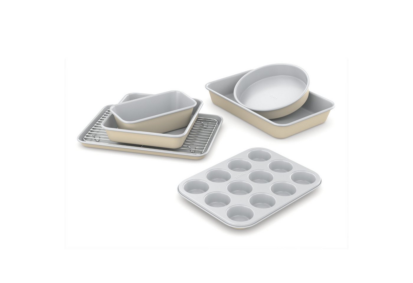 Zoha Backform mit Aluminiumkern und innovativer keramischen Antihaftbeschichtung, (6-tlg), Bis zu 290 °C hitzebeständiger Alu-Stahlkern, mühelose Reinigung