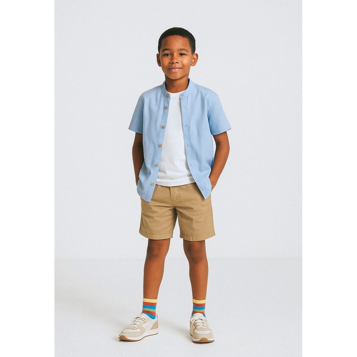 MINOTI Hemd & Hose für Jungen (Set, 2-tlg., mit Shorts) Stehkragen – Bild 2 von 5