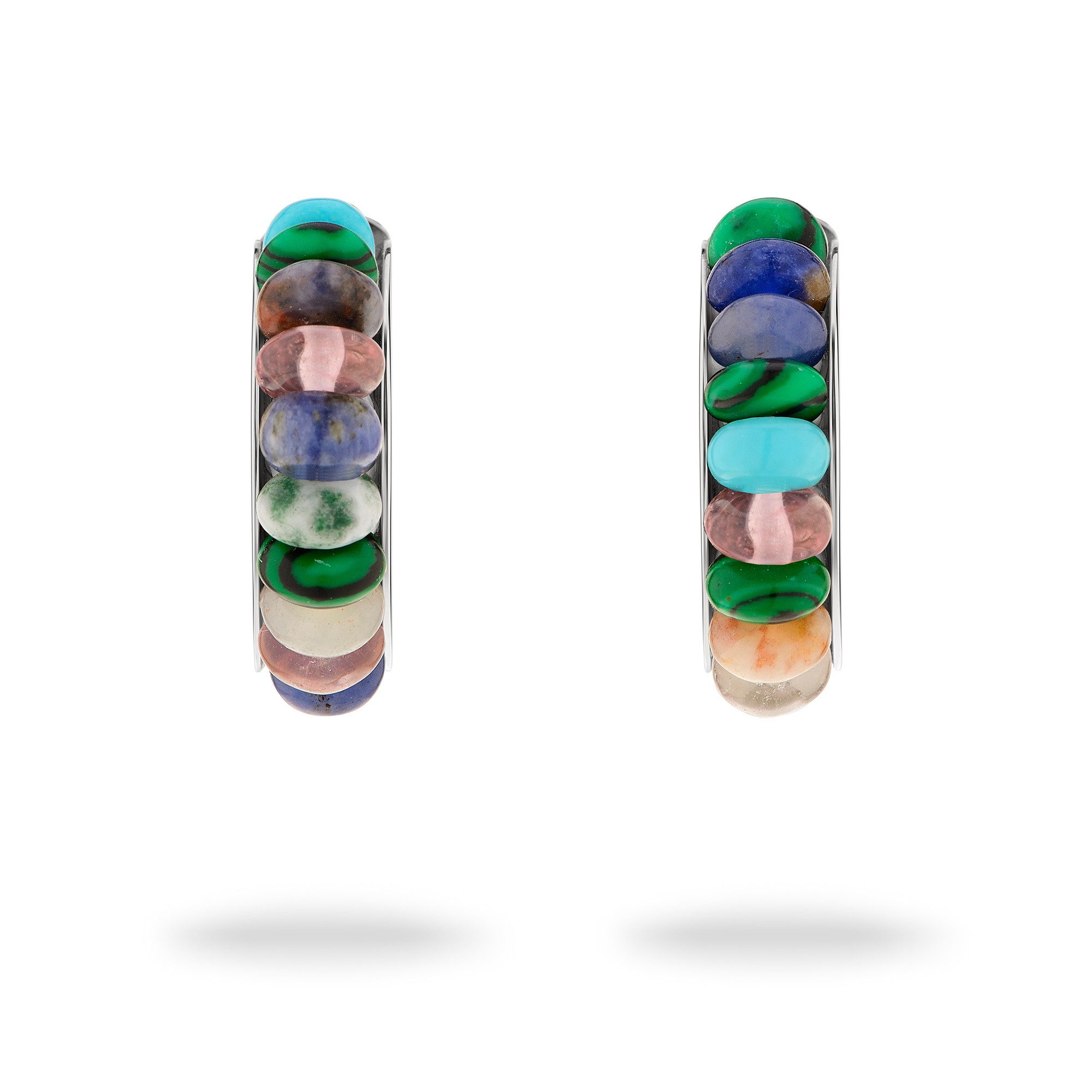 Tamaris Paar Creolen Schmuck Geschenk Edelstahl Ohrringe All About Beads, mit Naturstein