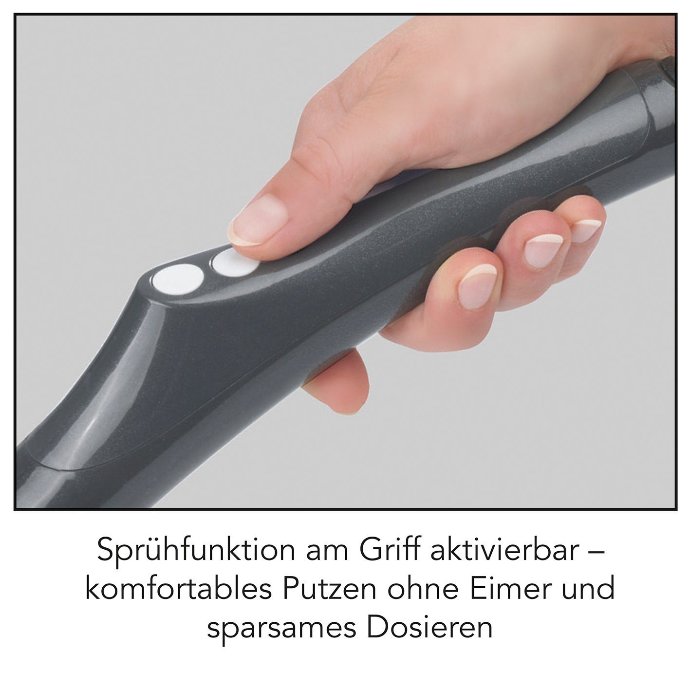 Akku-Wischmopp inkl. Sprühfunktion, MAXXMEE Vibrationsmopp grau