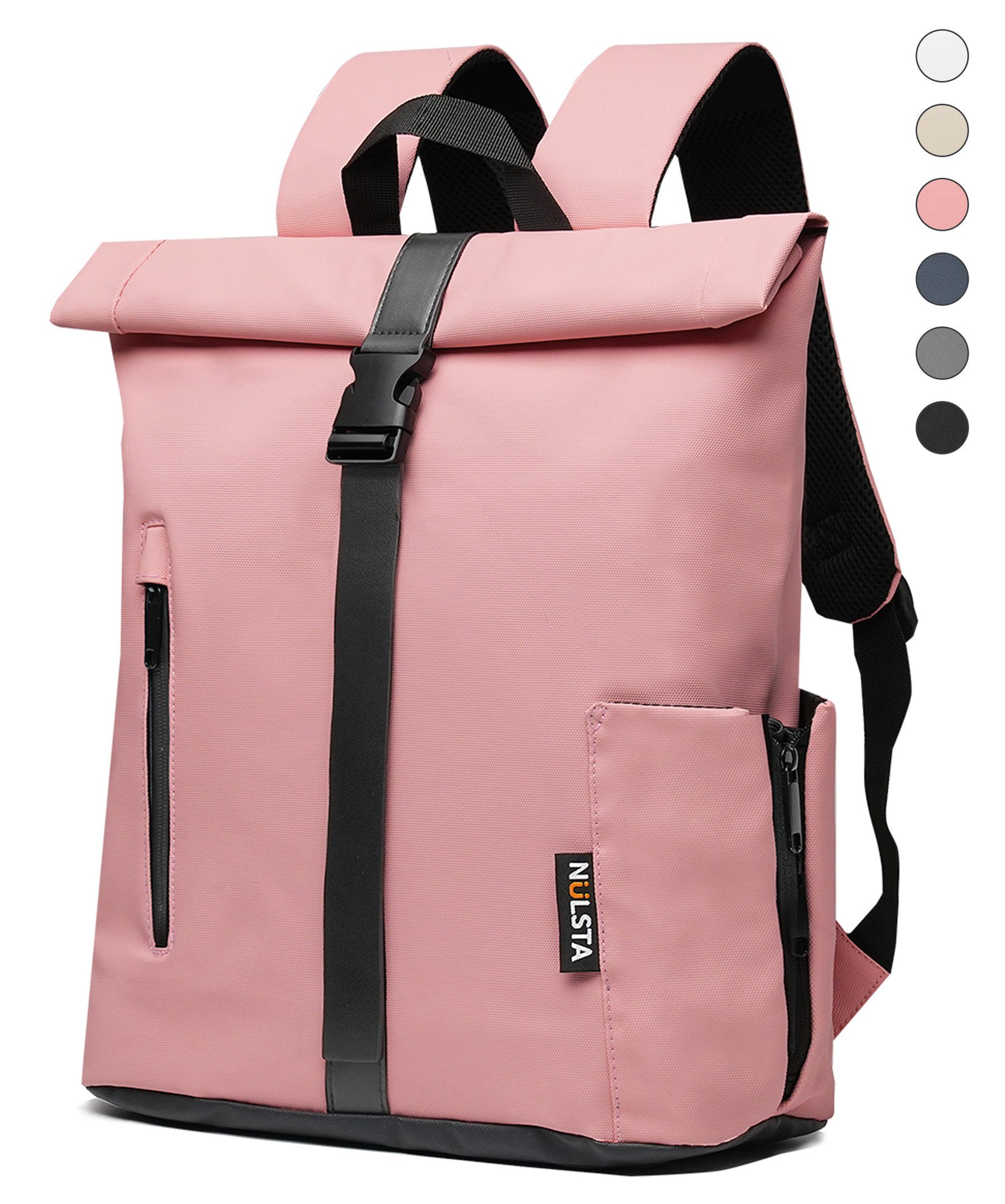 NULSTA Rucksack Rolltop Rucksack Wasserdicht Damen & Herren Daypack Freizeitrucksack, 30*15*40cm,Cityrucksack,Tourenrucksack,Schulrucksack