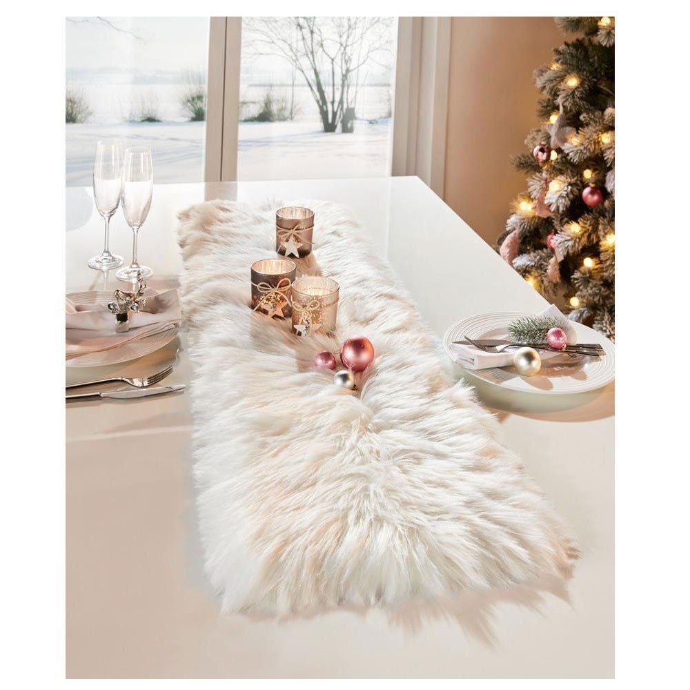 Home-trends24.de Tischläufer Tischläufer Kunstfell Fell Läufer Weiß Deko Ti günstig online kaufen