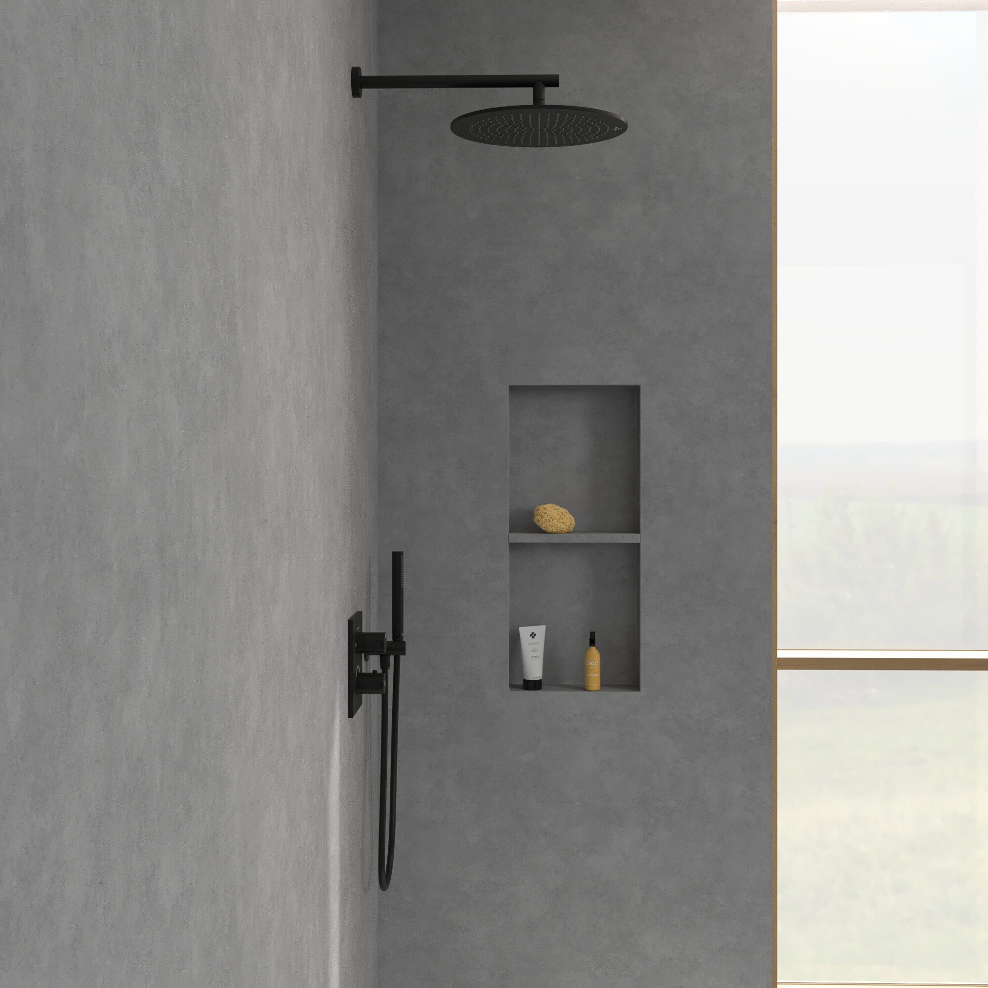 Villeroy & Boch Regenduschkopf Universal Showers, Regenbrause 350 mm, Rund - Matt Black