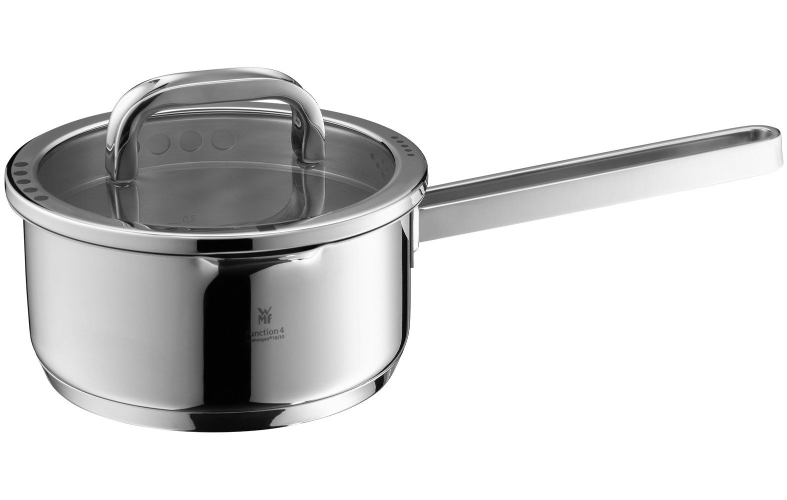 WMF Kasserolle Function 4 Advanced, Cromargan Edelstahl 18/10 (Stielkasserolle mit Deckel 16 cm (Volumen 1,4l, Höhe 7,5 cm)
