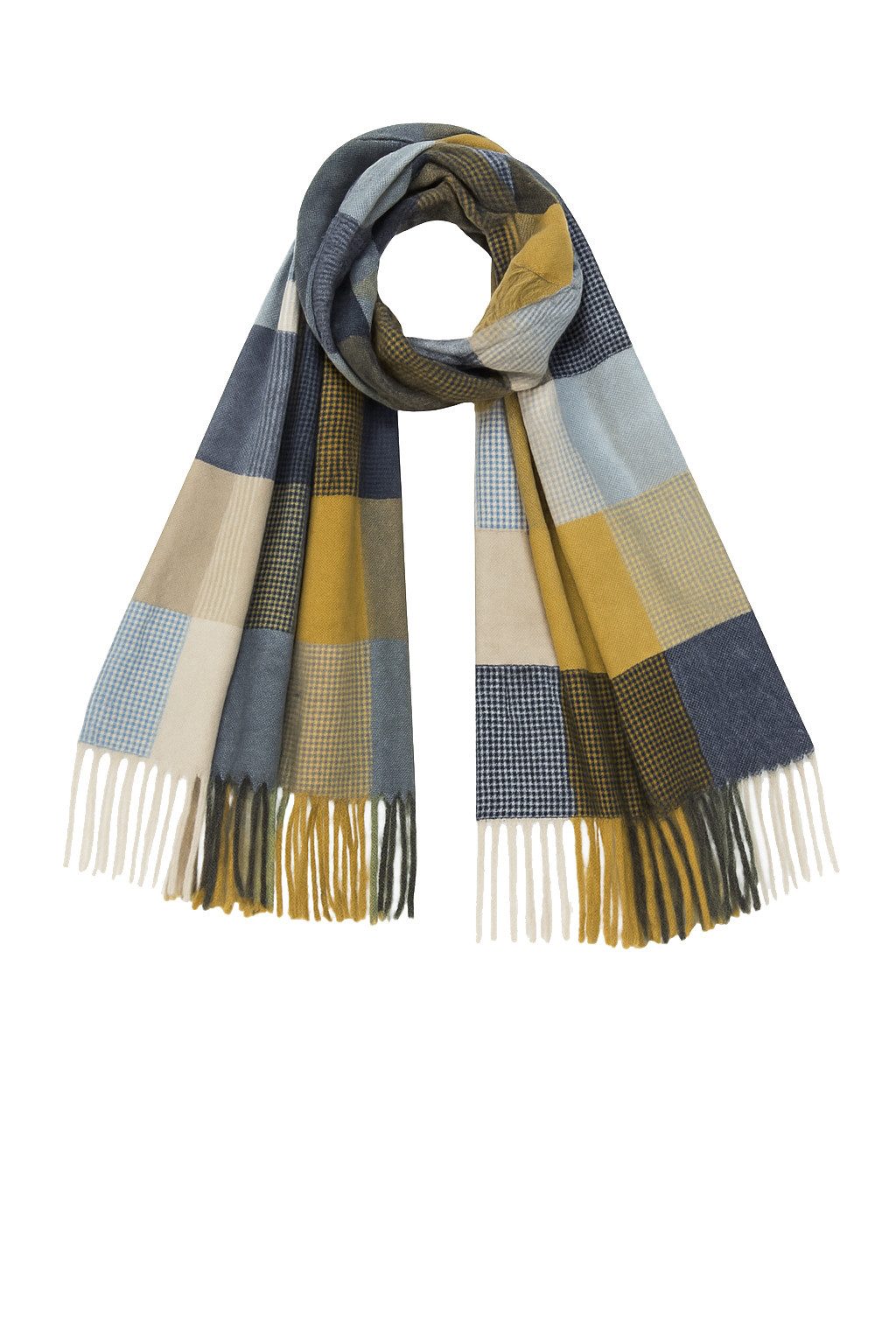 Faera Modeschal Weicher Winter-Schal aus Wolle - Stilvoll & Warm, (1-St), 9407 in Blau