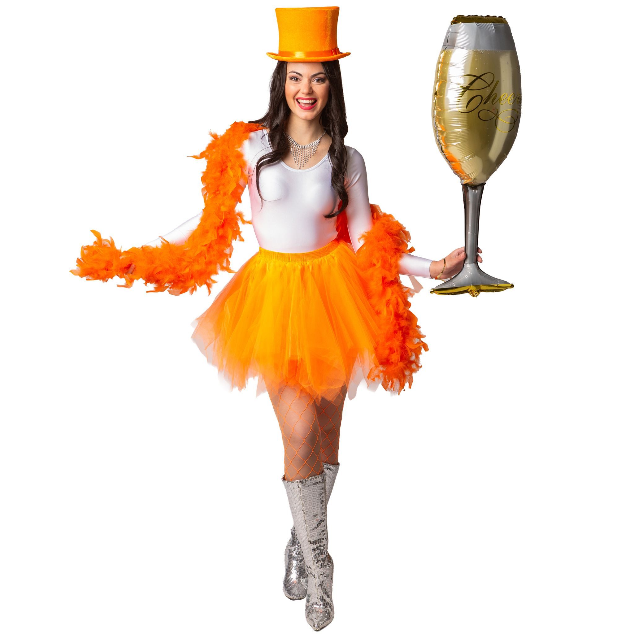 Orlob Kostüm Aperitiv Tutu Neon-Orange Party Zubehör Damen günstig online kaufen