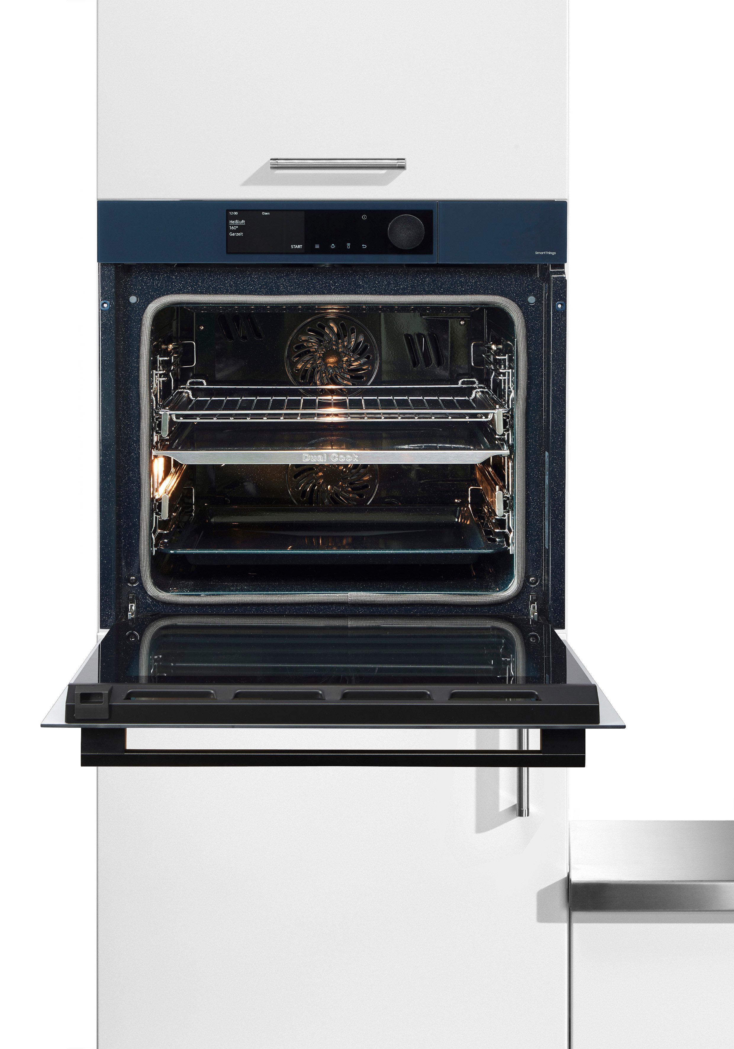 Samsung Pyrolyse Backofen NV7600B NV7B6675CDN, mit 1-fach-Teleskopauszug, Pyrolyse-Selbstreinigung, Dual Cook – Ein Ofen. Zwei Garräume. Maximale Flexibilität.