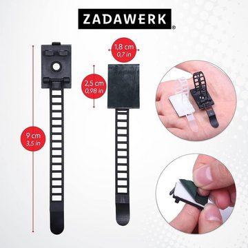 ZADAWERK Kabelbinder Kabelklemme (Schwarz, 50-St., Clips und Schrauben) selbstklebende Kabelhalter