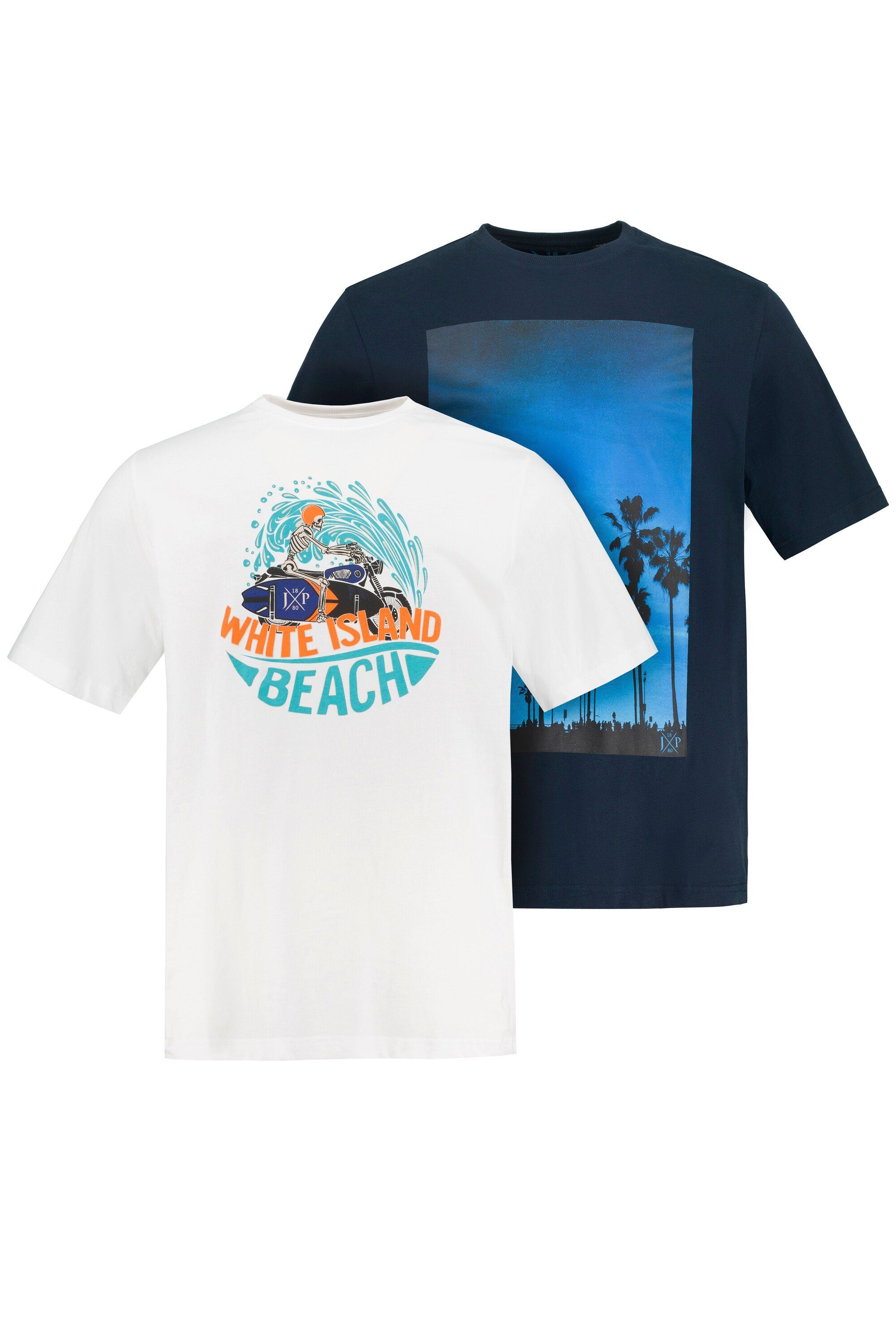 JP1880 T-Shirt T-Shirts 2er-Pack Rundhals Surf Print (2-tlg)