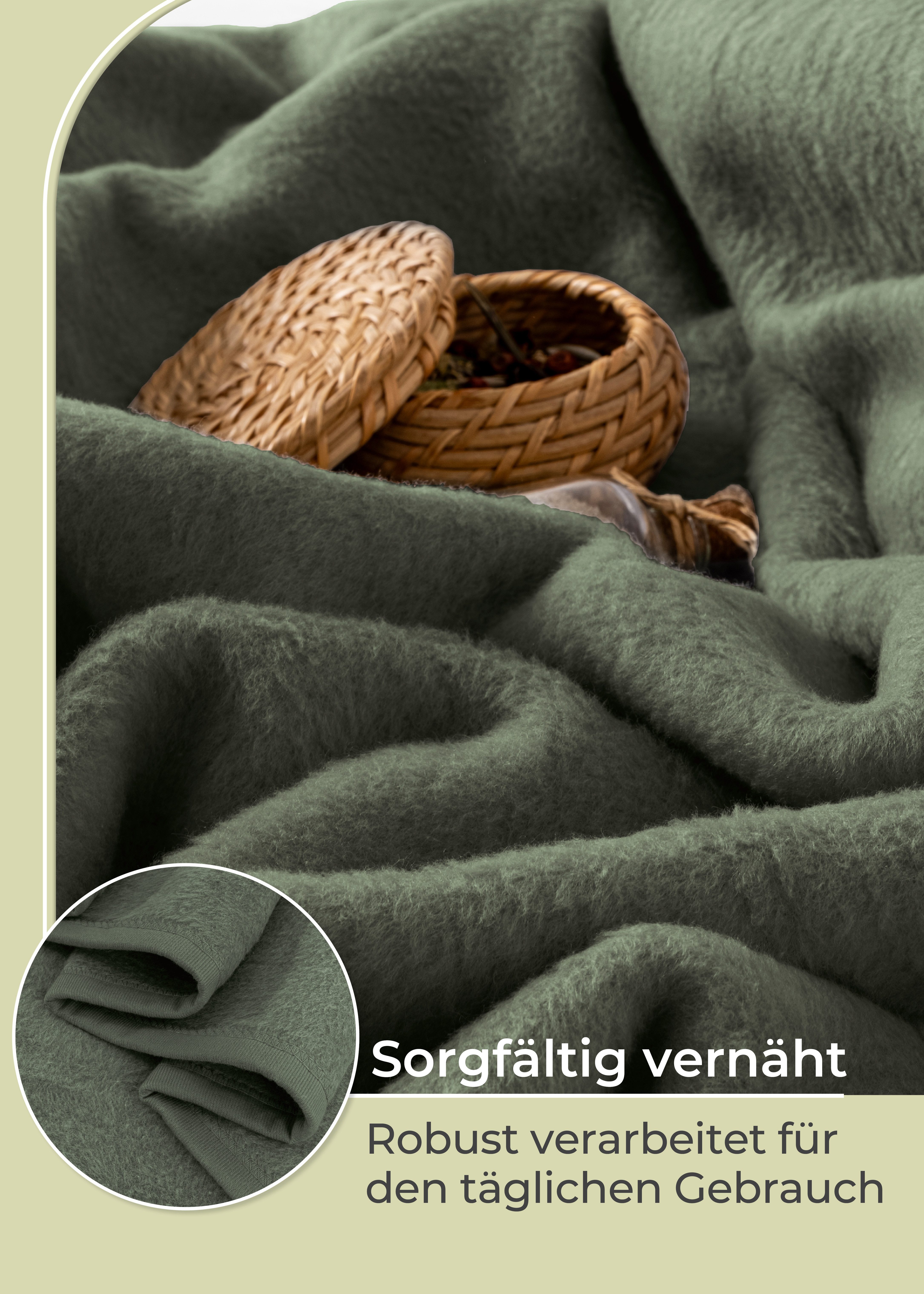 Wohndecke Wohndecke aus Baumwolle - Kuscheldecke, Baumwolldecke -, Laynenburg, Decke als Sofa-decke, Couchdecke, Wolldecke aus Baumwollmix – Bild 5 von 5