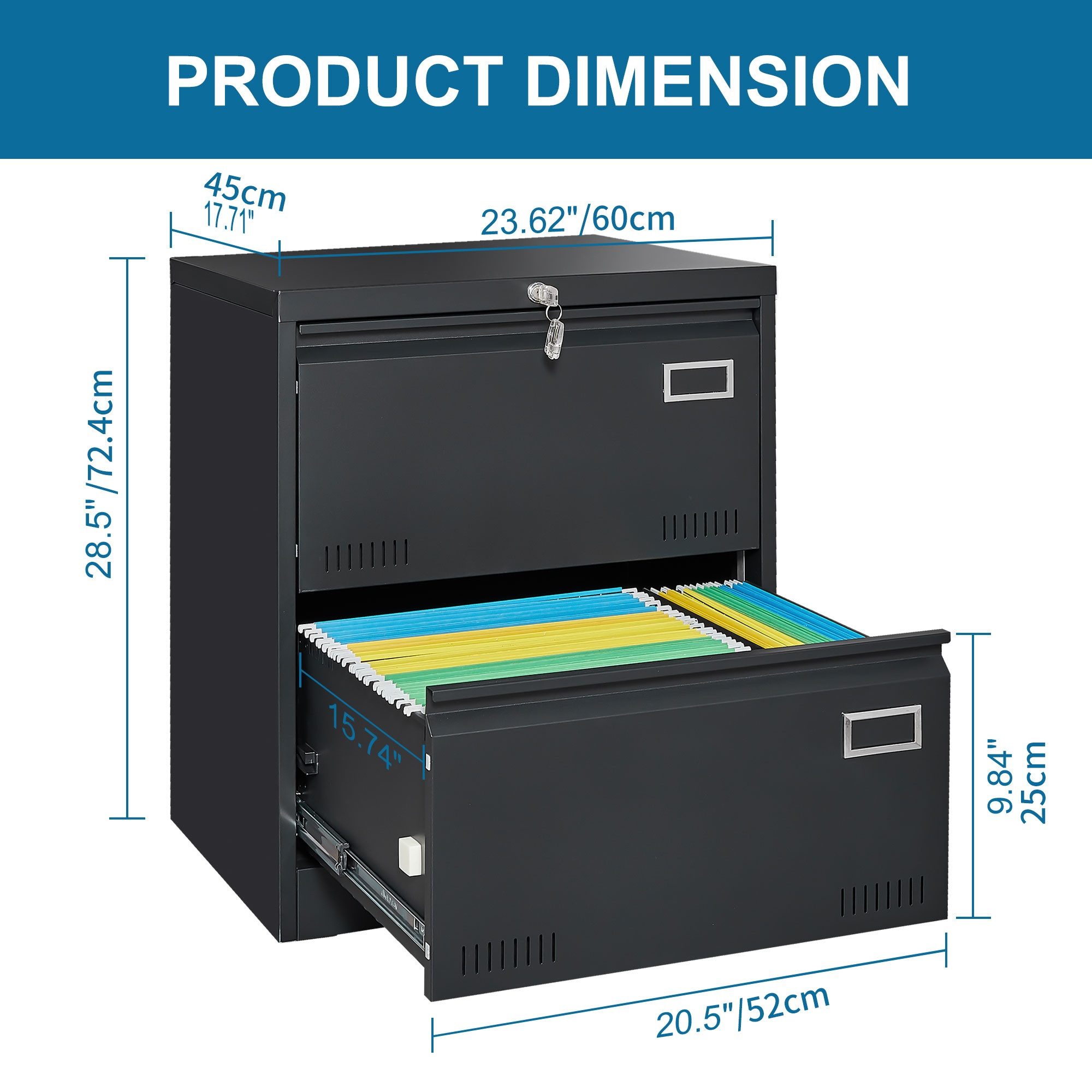 IDEASY Aktenschrank 2-Schubladen Metall Aktenschrank mit günstig online kaufen