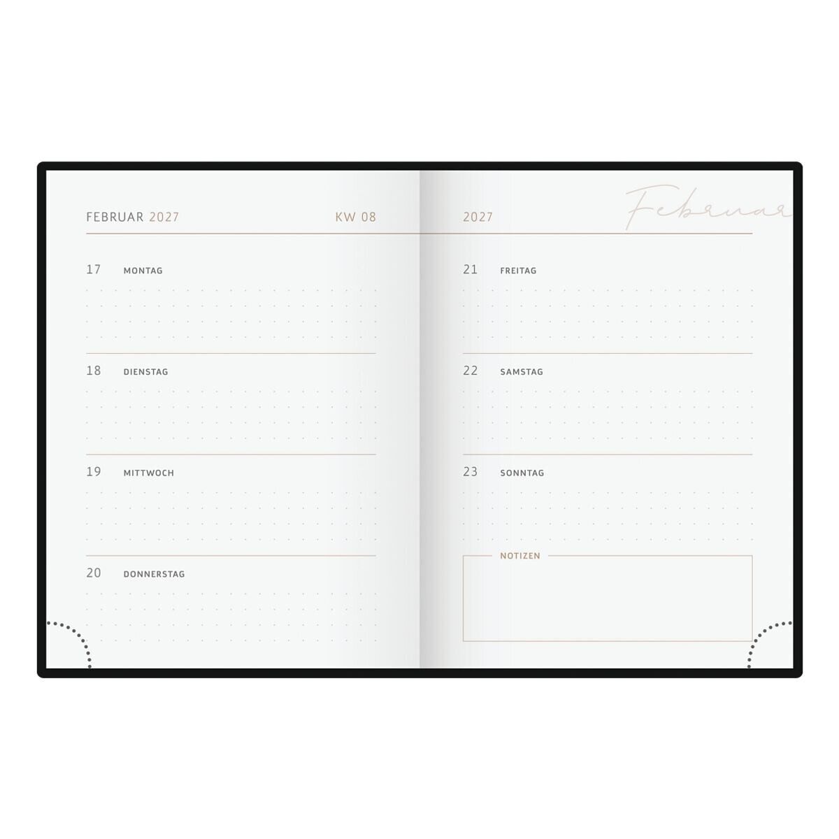 RIDO Taschenkalender Premium Young Line Mini '27, 1 Woche = 2 Seiten