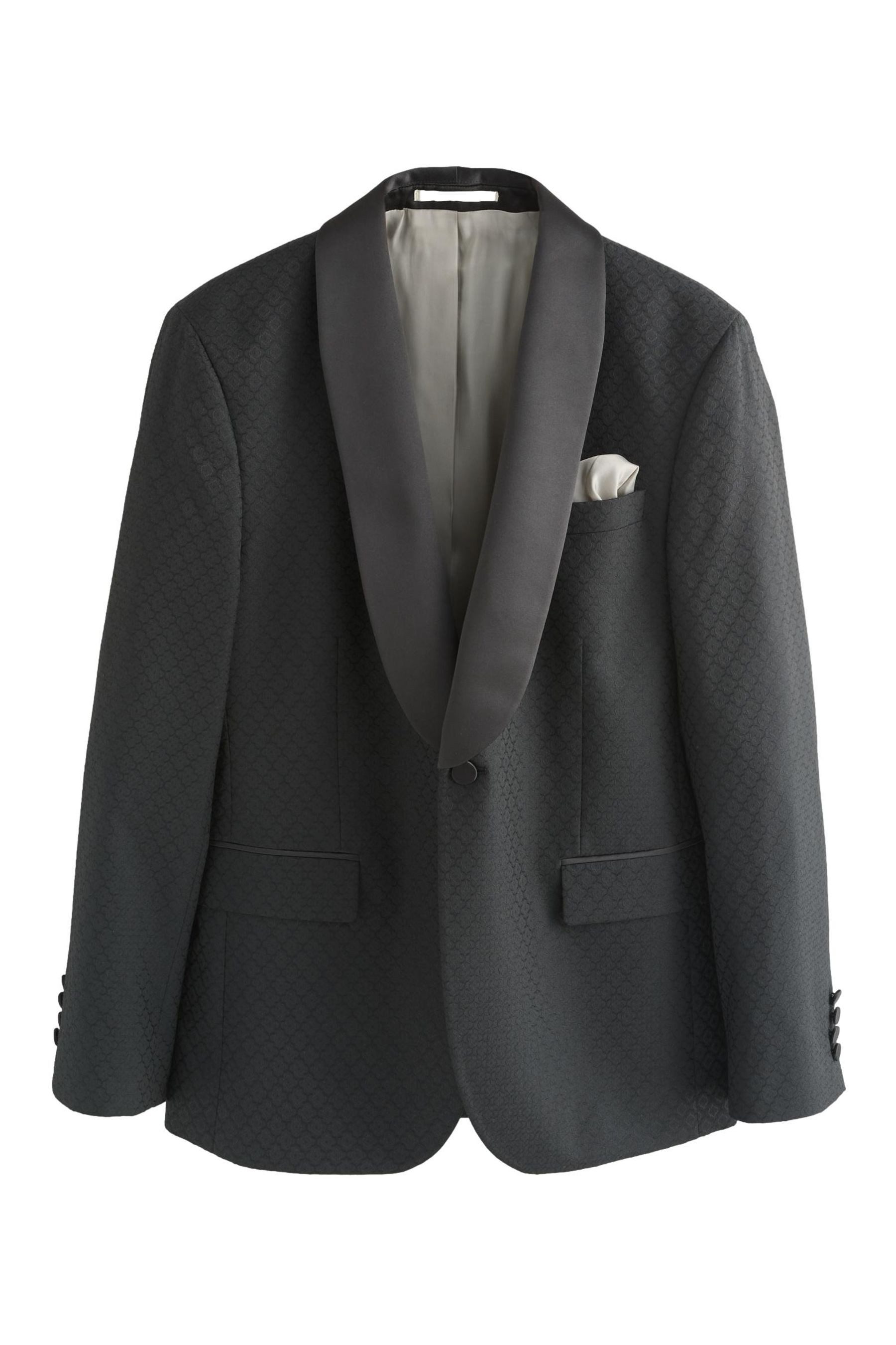 Next Sakko Slim Fit Jacquard-Anzugsakko im Smoking-Design (1-tlg) günstig online kaufen