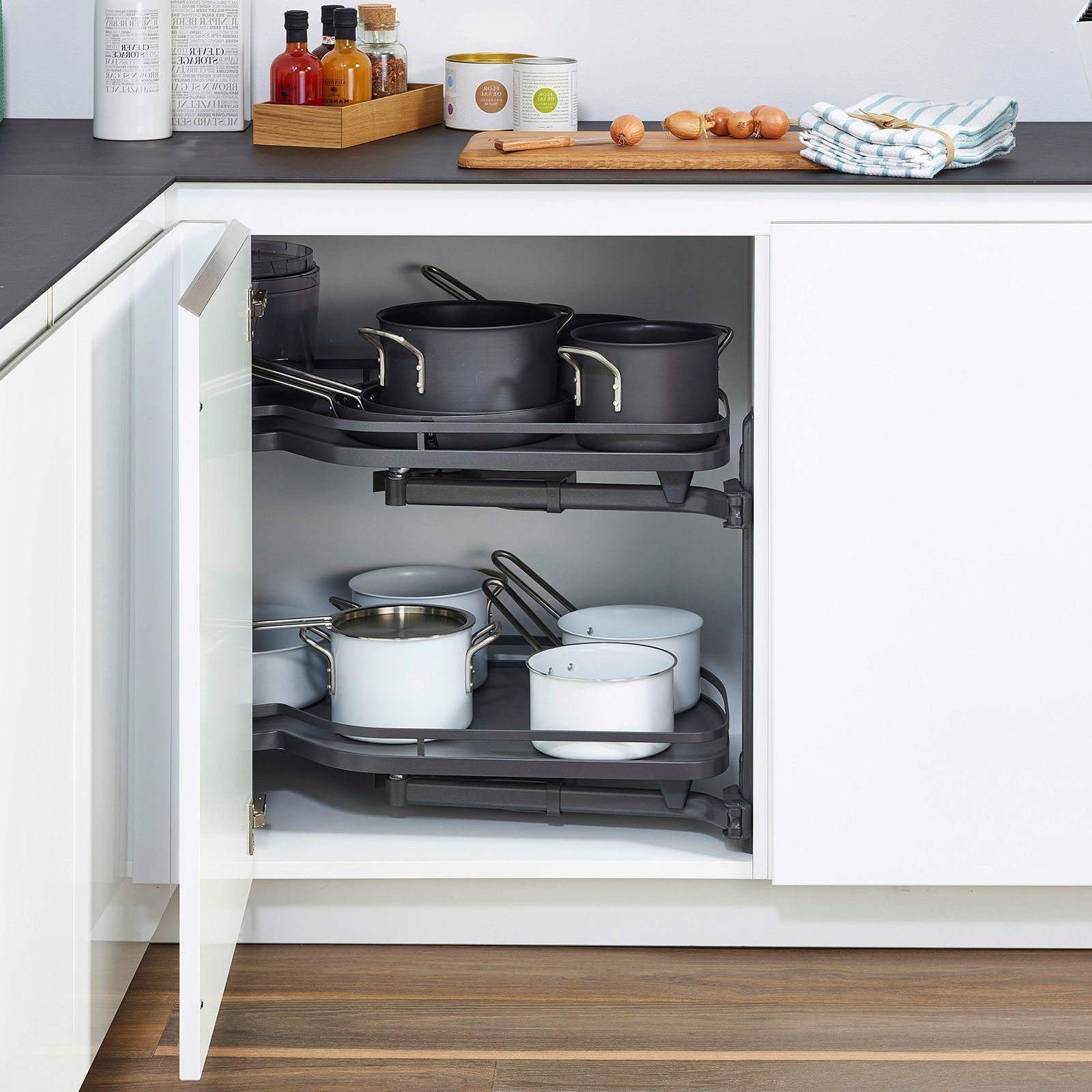 Kesseböhmer Auszugsboden Eckschrank-Schwenkauszug LeMans II anthrazit, für günstig online kaufen