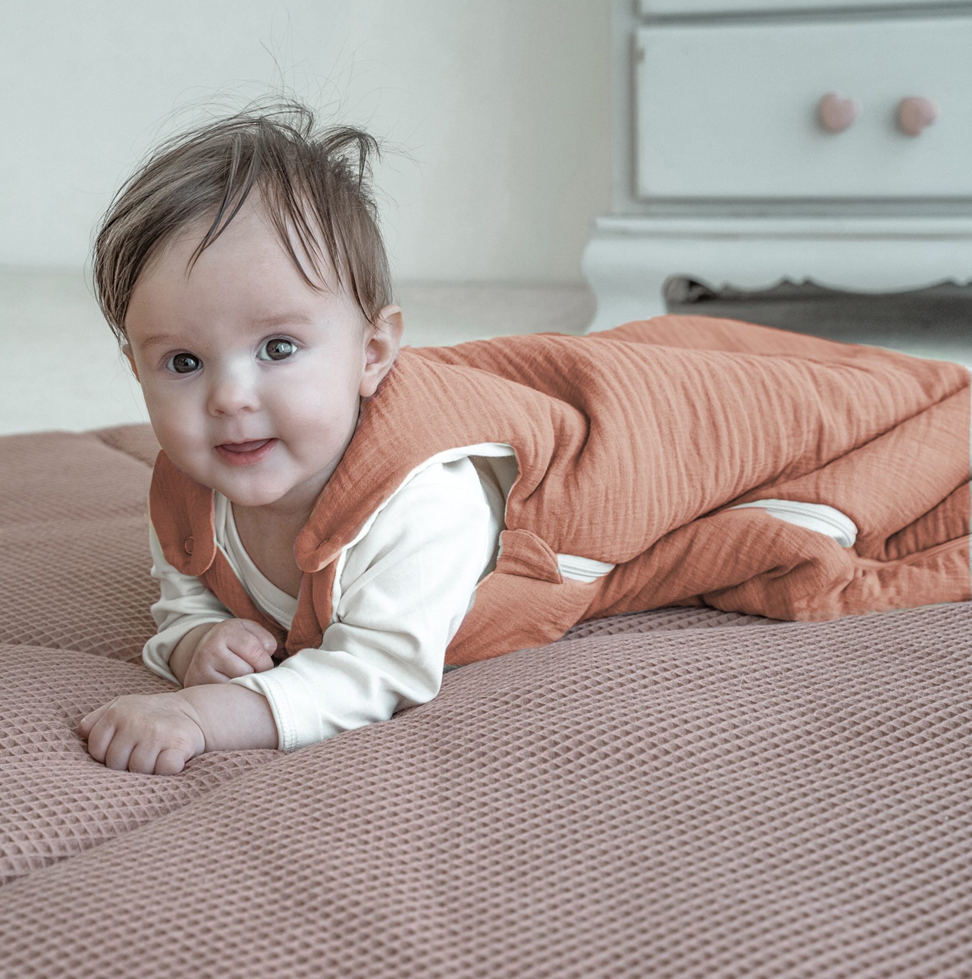 Julius Zöllner Babyschlafsack Musselin, umlaufender seitlicher Reißverschluss