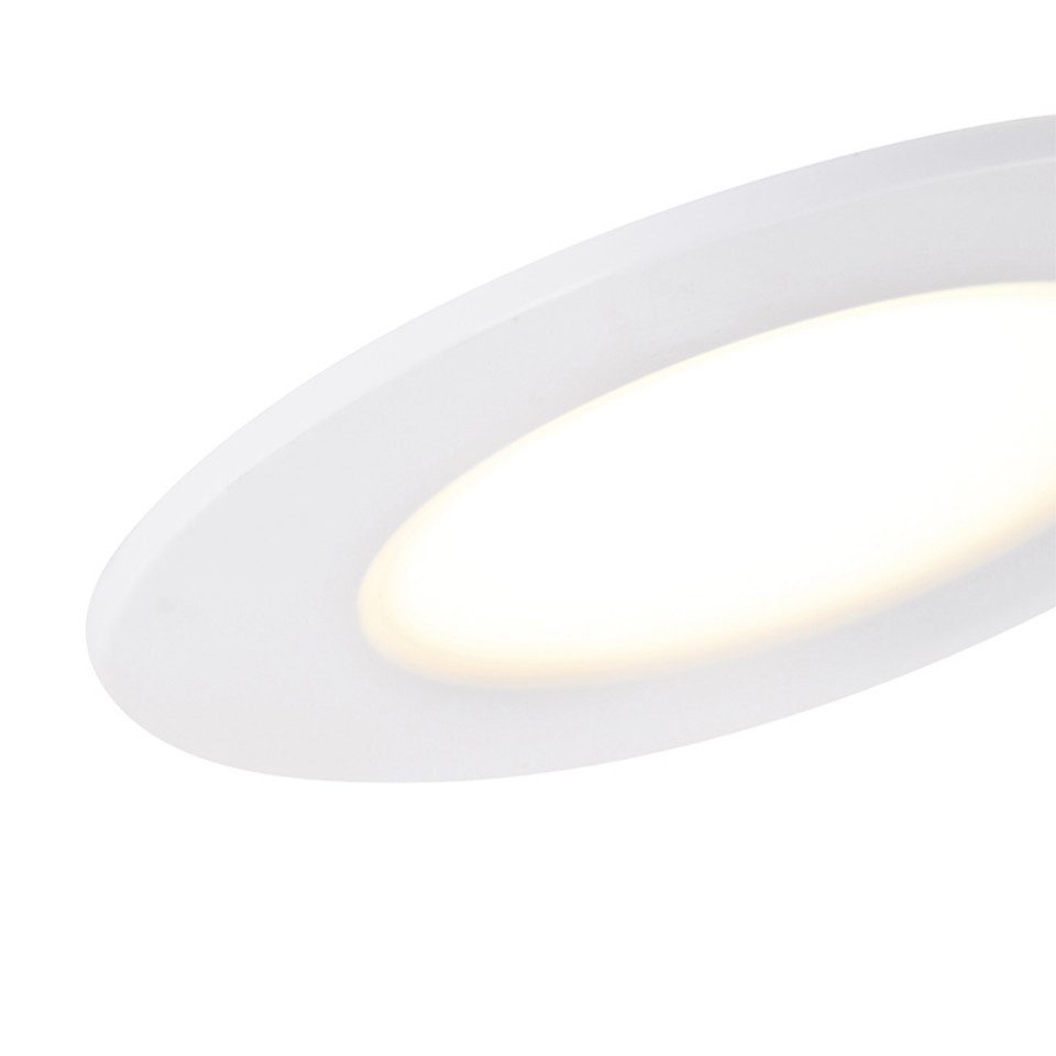 Qazqa LED Einbaustrahler 103274, Dimmbar, LED fest integriert, Extra-Warmweiß, QAZQA Downlight, integrated, Weiß, Kunststoff, Modern