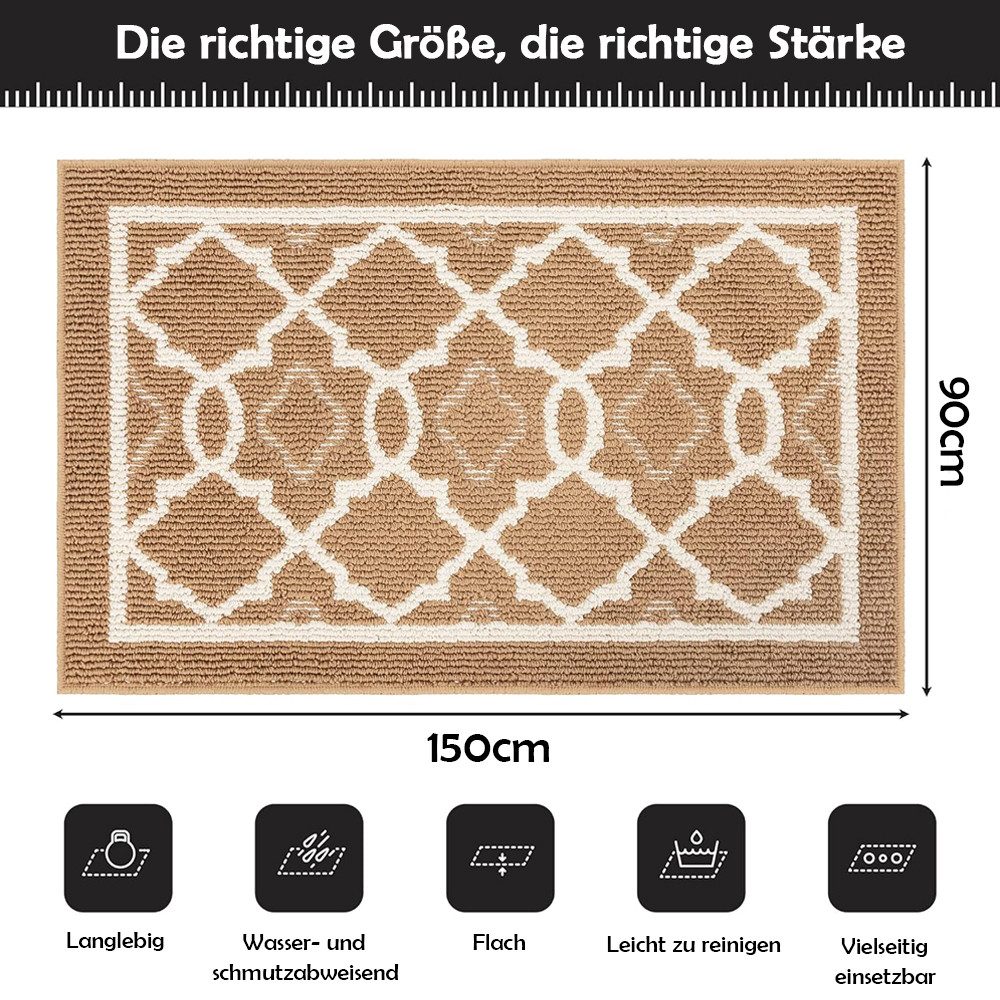 TUWENA Fußmatte Rutschfeste Fußmatte, Weich Badezimmerteppich Saugfähige, staubdicht, Badteppich Waschbar Badvorleger für Badezimmer, Dusche, Badewannen – Bild 2 von 5