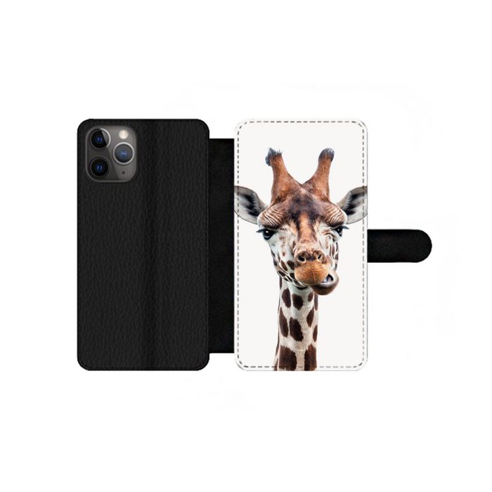 MuchoWow Handyhülle Jungen - Giraffe - Tiere - Kopf - Porträt - Kind - Mädchen Handyhülle Telefonhülle Apple iPhone 11 Pro