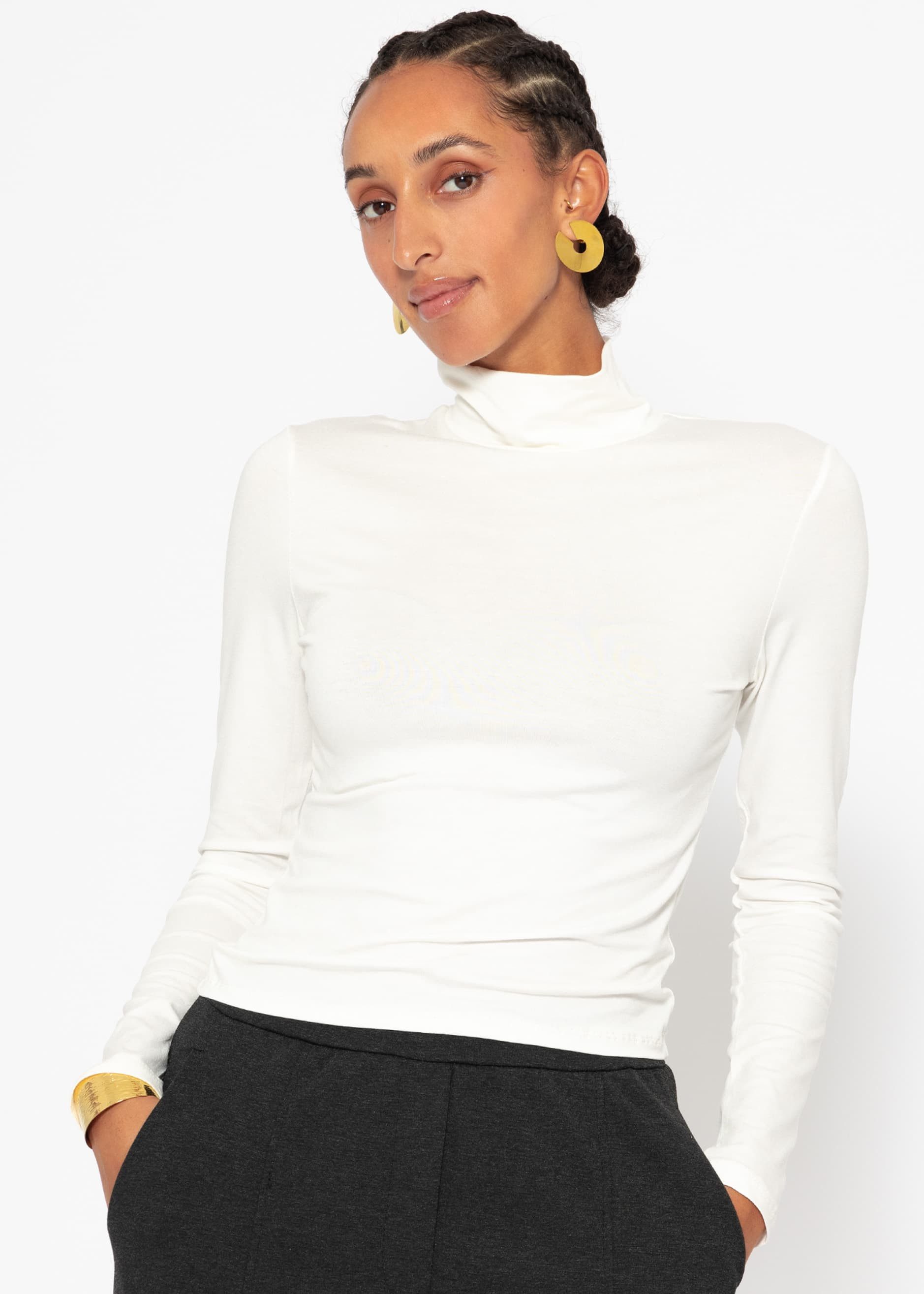 SASSYCLASSY Langarmshirt Langarmshirt Damen mit Rollkragen günstig online kaufen