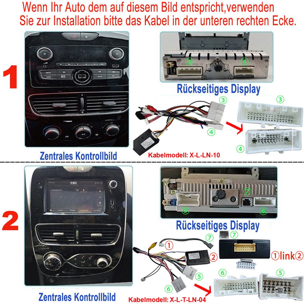ESSGOO Für Renault Clio 4 2013-2018 Android 15 Autoradio Autoradio (Digitalradio (DAB), FM, Apple Carplay Android Auto GPS Navi WIFI BT SWC) – Bild 4 von 5