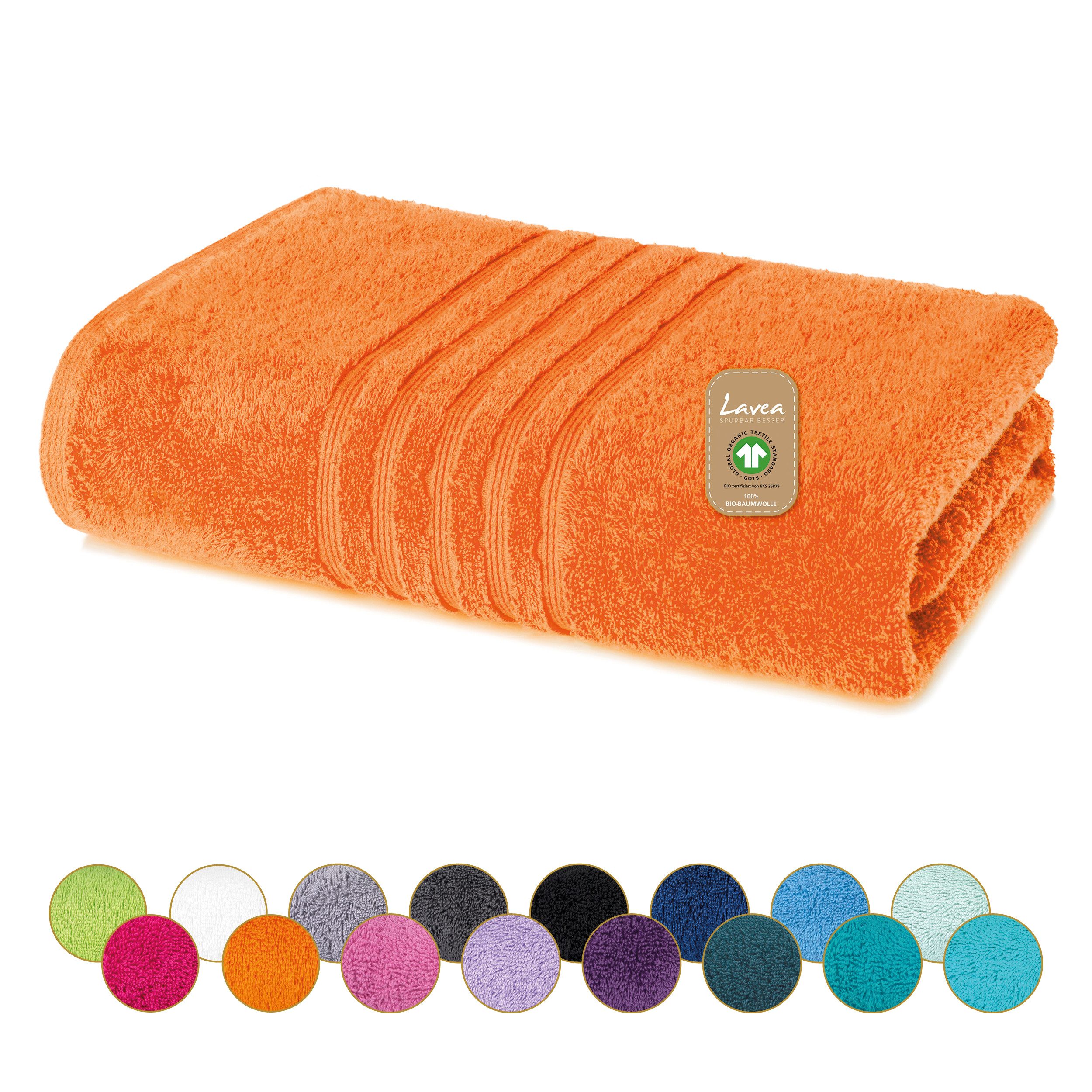 Lavea Saunatuch Bali Saunahandtuch 80x200 cm Saunahandtuch XXL 80x220 cm, Weiches Bio-Baumwollfrottee (1-St), pflegeleicht, GOTS-zertifiziert, extra saugstark mit 500g/m²
