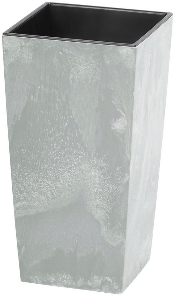 Prosperplast Pflanzkübel Urbi Square Beton, BxTxH: 22x22x42 cm,  Fassungsvermögen im Einsatz 8l, ohne Einsatz 16,3 l