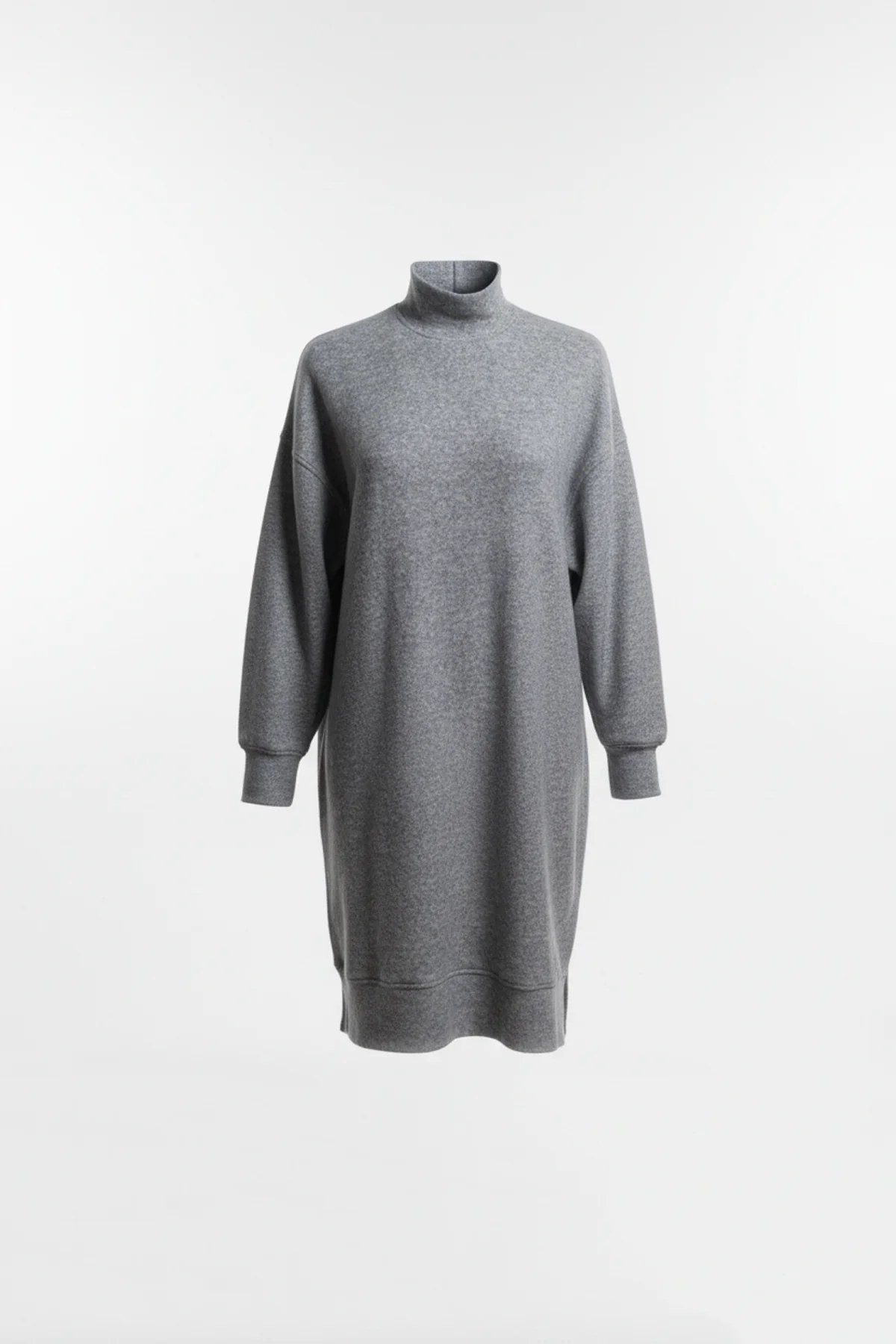 Midikleid Bürstkleid mit langen Ärmeln