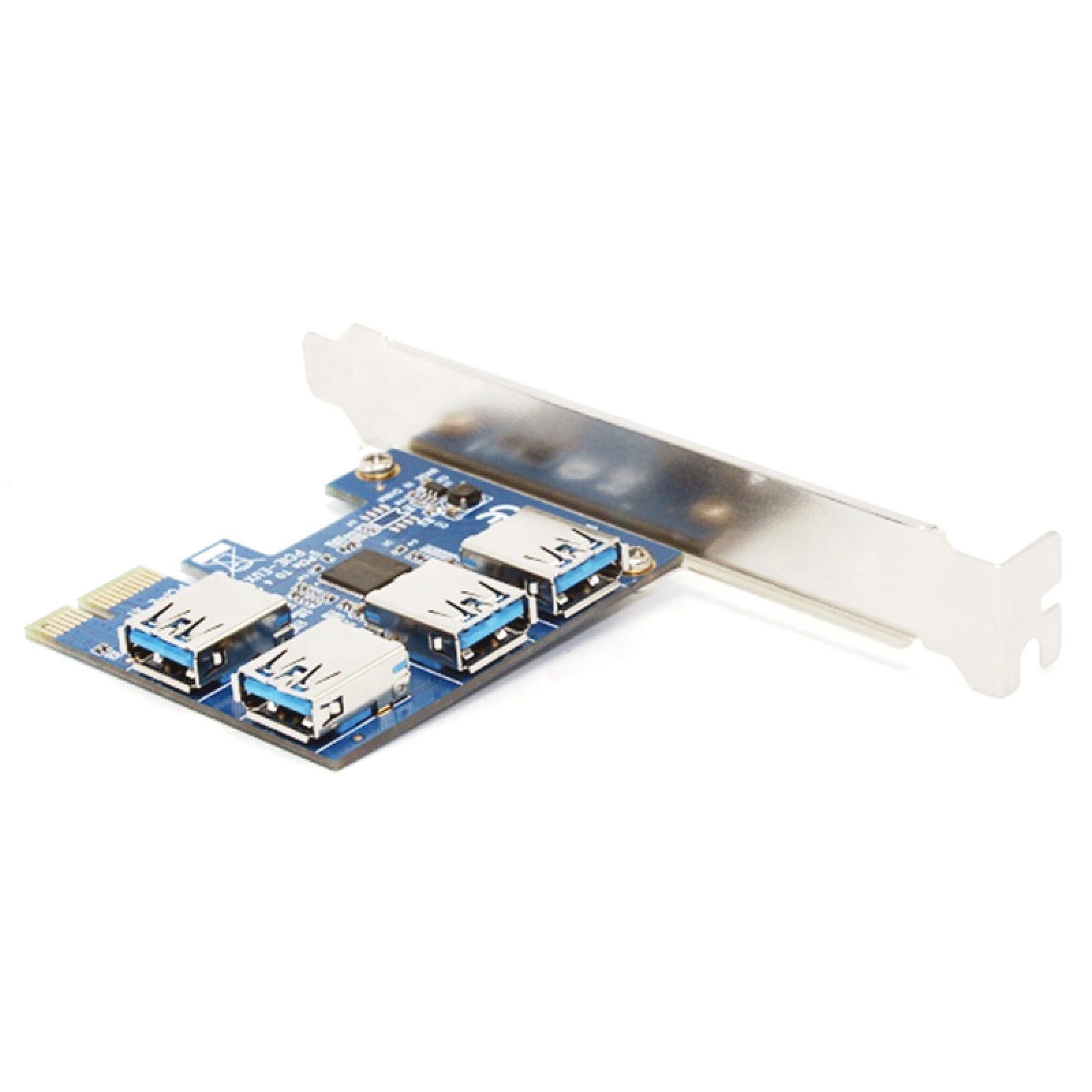 BRAINZAP USB PCIe Erweiterungskarte Modulkarte PCI-Express zu USB Typ A, PCI-Express x1 zu 4x PCI-E x1, USB 3.0 Type für Mining
