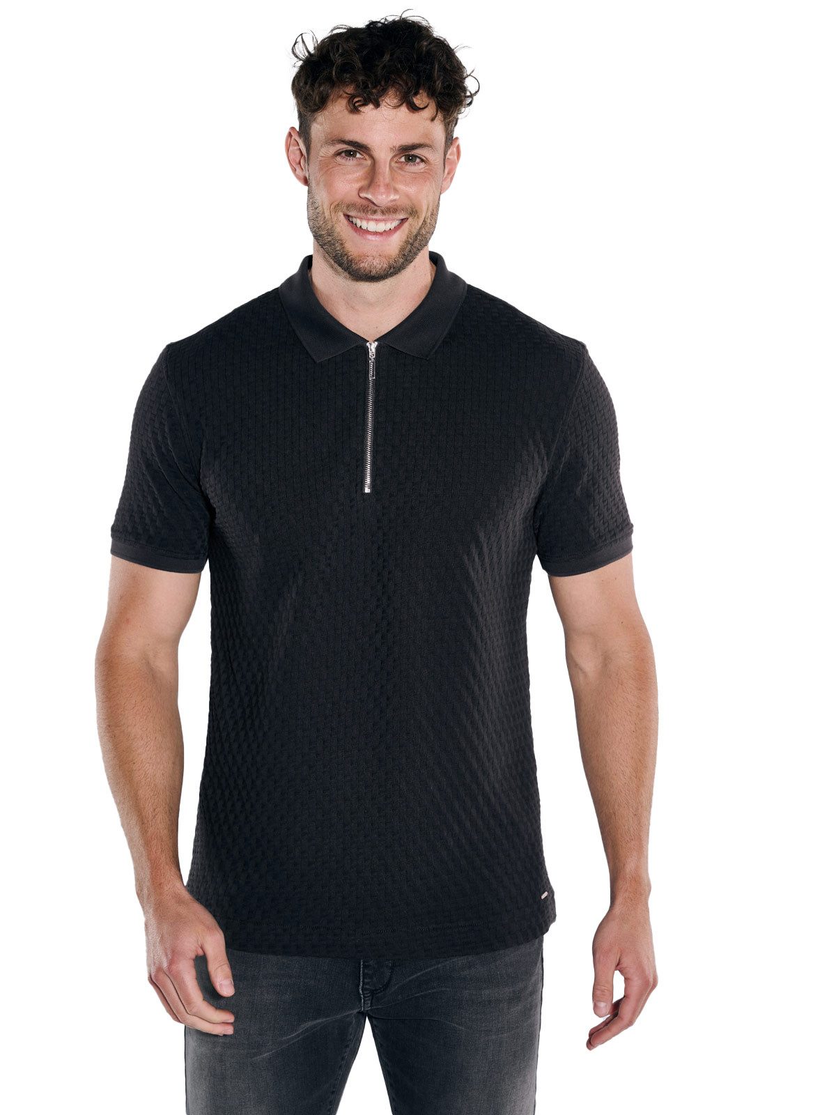 emilio adani Poloshirt emilio adani Herren Polo-Shirt uni, Schwarz