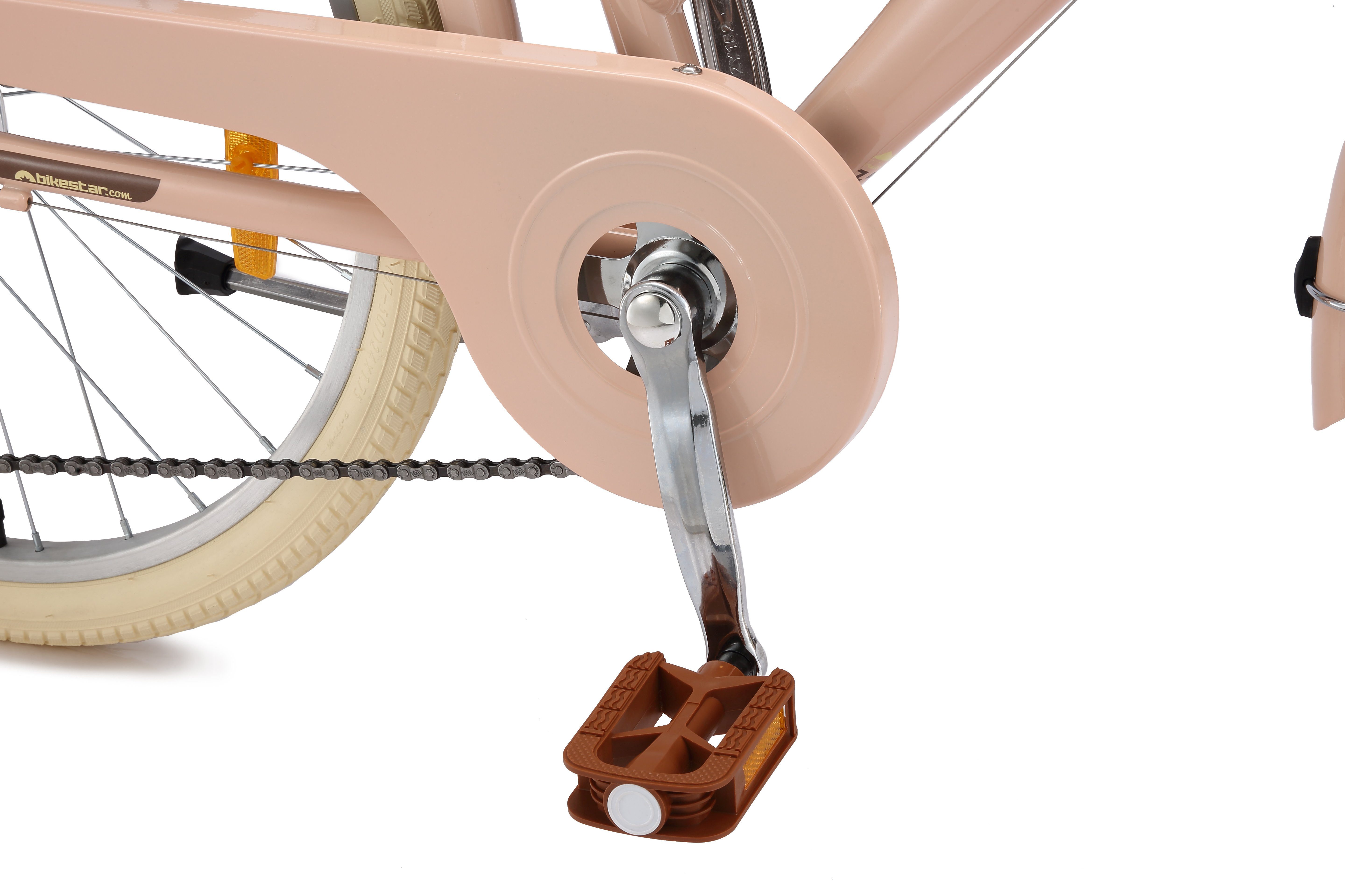 Bikestar Kinderfahrrad Cityrad 24 Zoll Aluminium ab 9 Jahre 7 Gang, 7 Gang, Korb, Gepäckträger, leichtes Treten, ergonomischer Rahmen