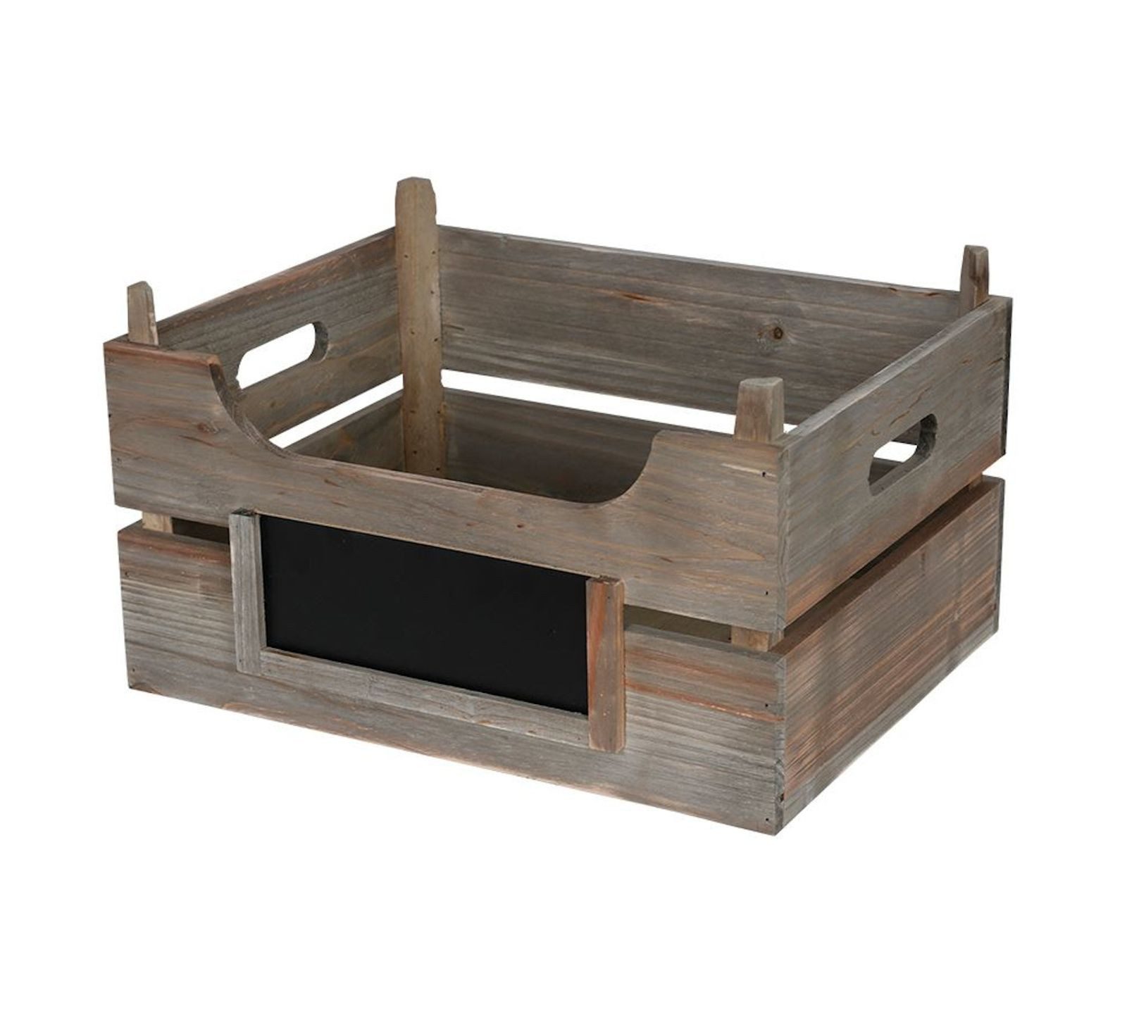BURI Aufbewahrungsbox Deko-Stapelkiste mit Beschriftungsfeld Holzkiste Obstkiste