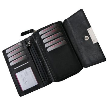 JOCKEY CLUB Geldbörse POPULAR, schwarz, 10 Kartenfächer mit RFID-Schutz, 2 Scheinfächer, 4 Münzfächer