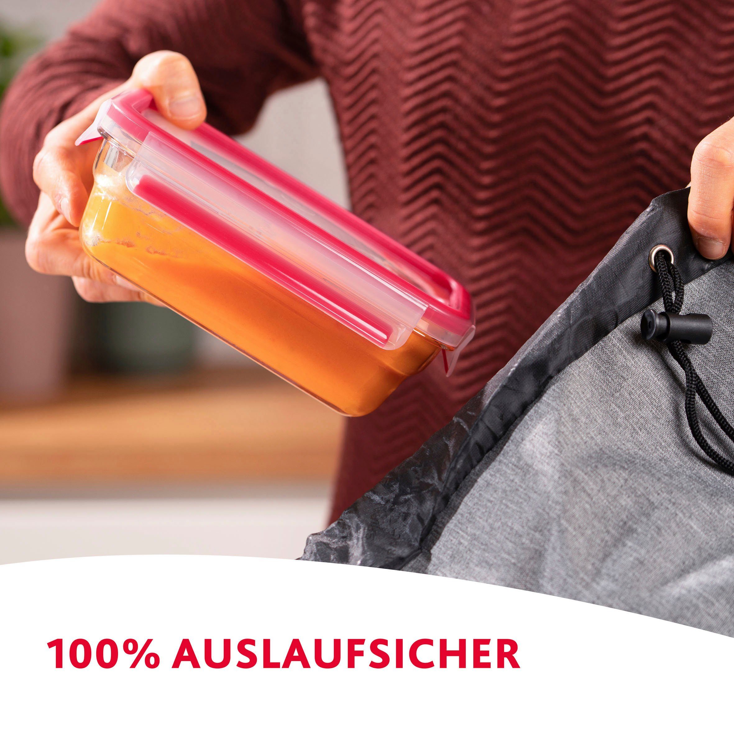 EMSA Frischhaltedose "Clip & Close" aus Glas, rechteckig, 3,0 l – Bild 4 von 5