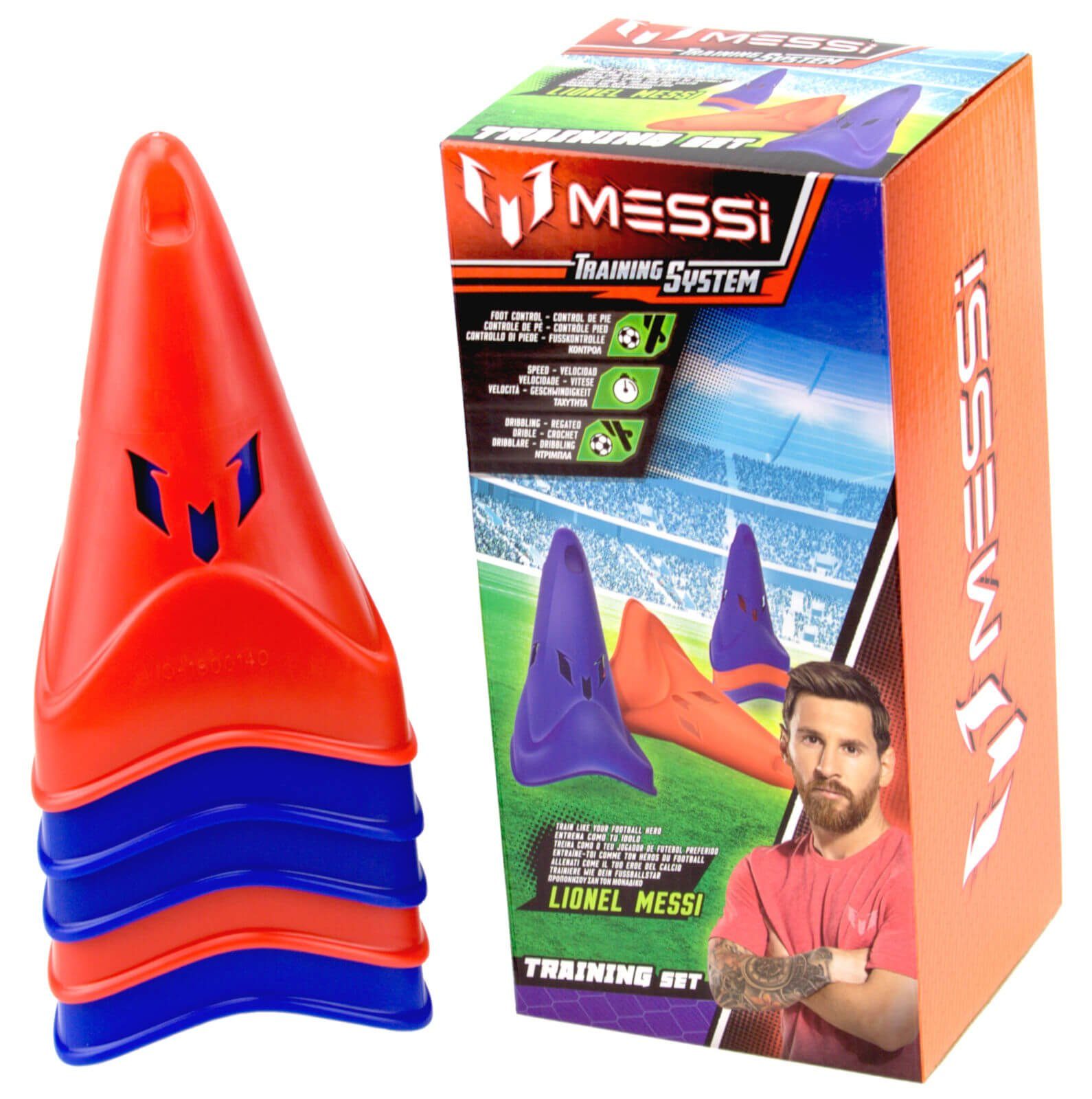 Fußballtor Messi Training System Fußball Pylonen Kegel 5er Set