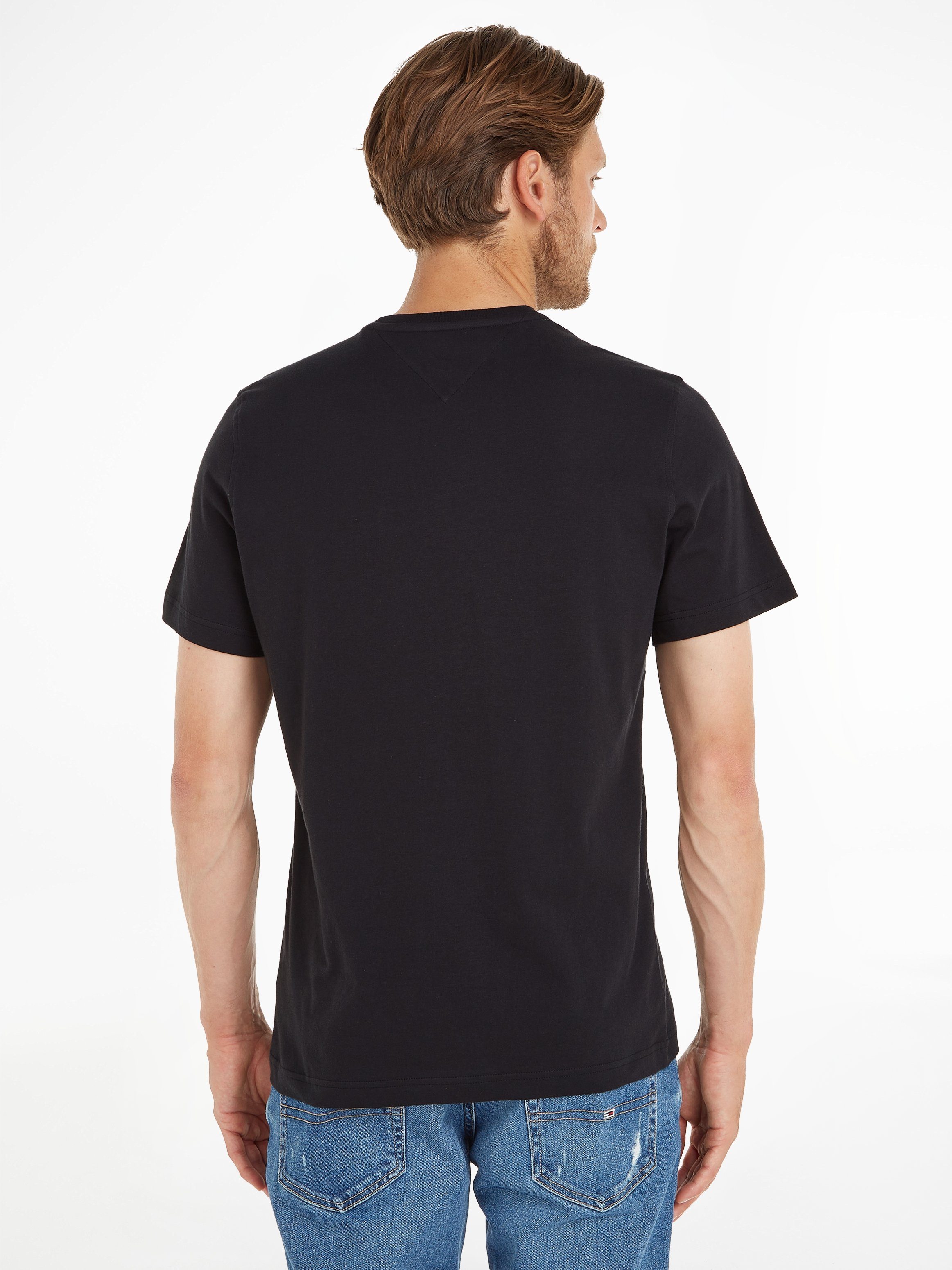 Tommy Jeans T-Shirt TJM ESSENTIAL SOLID mit Rundhalsausschnitt und dezenter Logo-Flag
