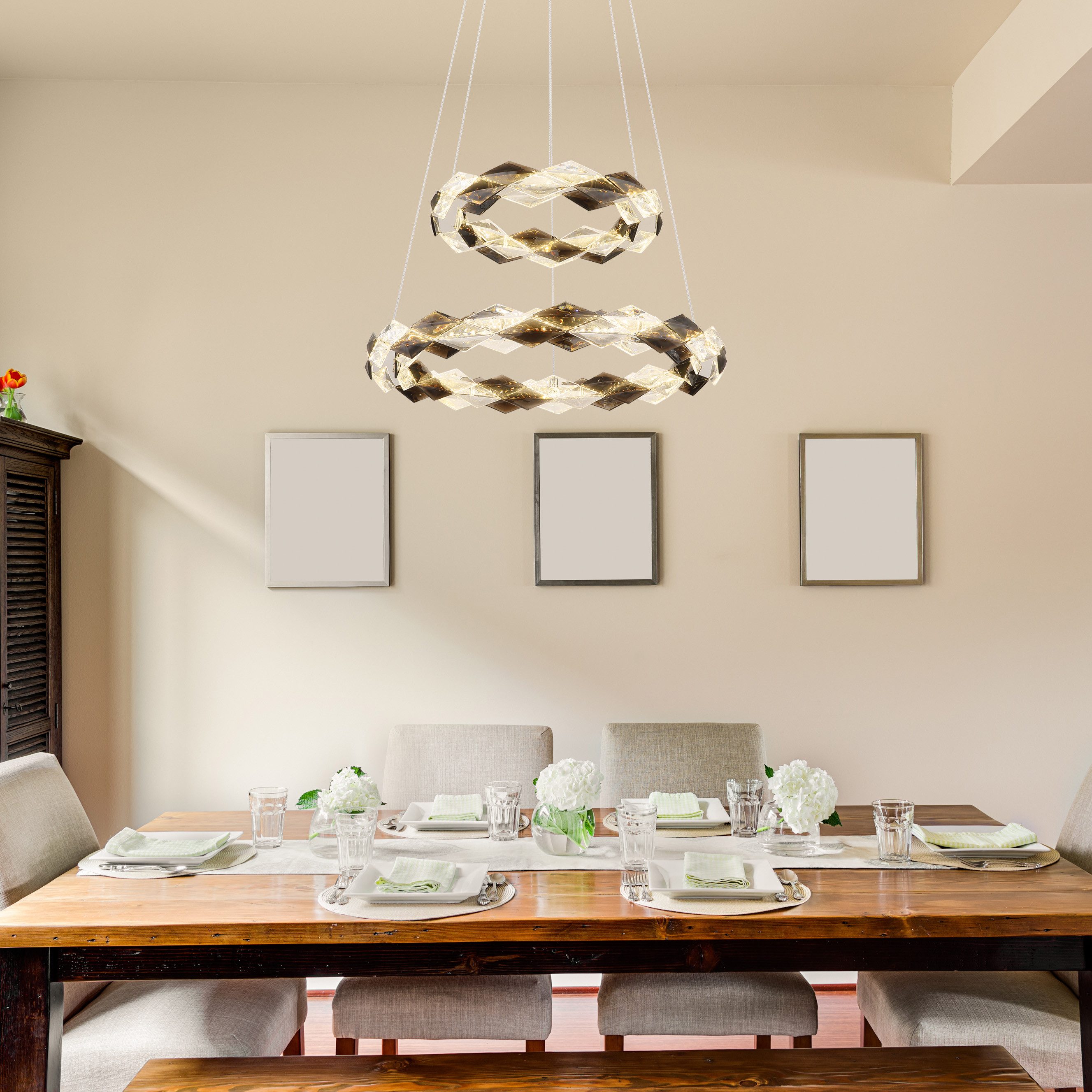 GLOBO LIGHTING LED Pendelleuchte KARILION, LED fest integriert, Tageslichtweiß, Hängelampe/Hängeleuchte/Wohnzimmer/Esstisch/elegant